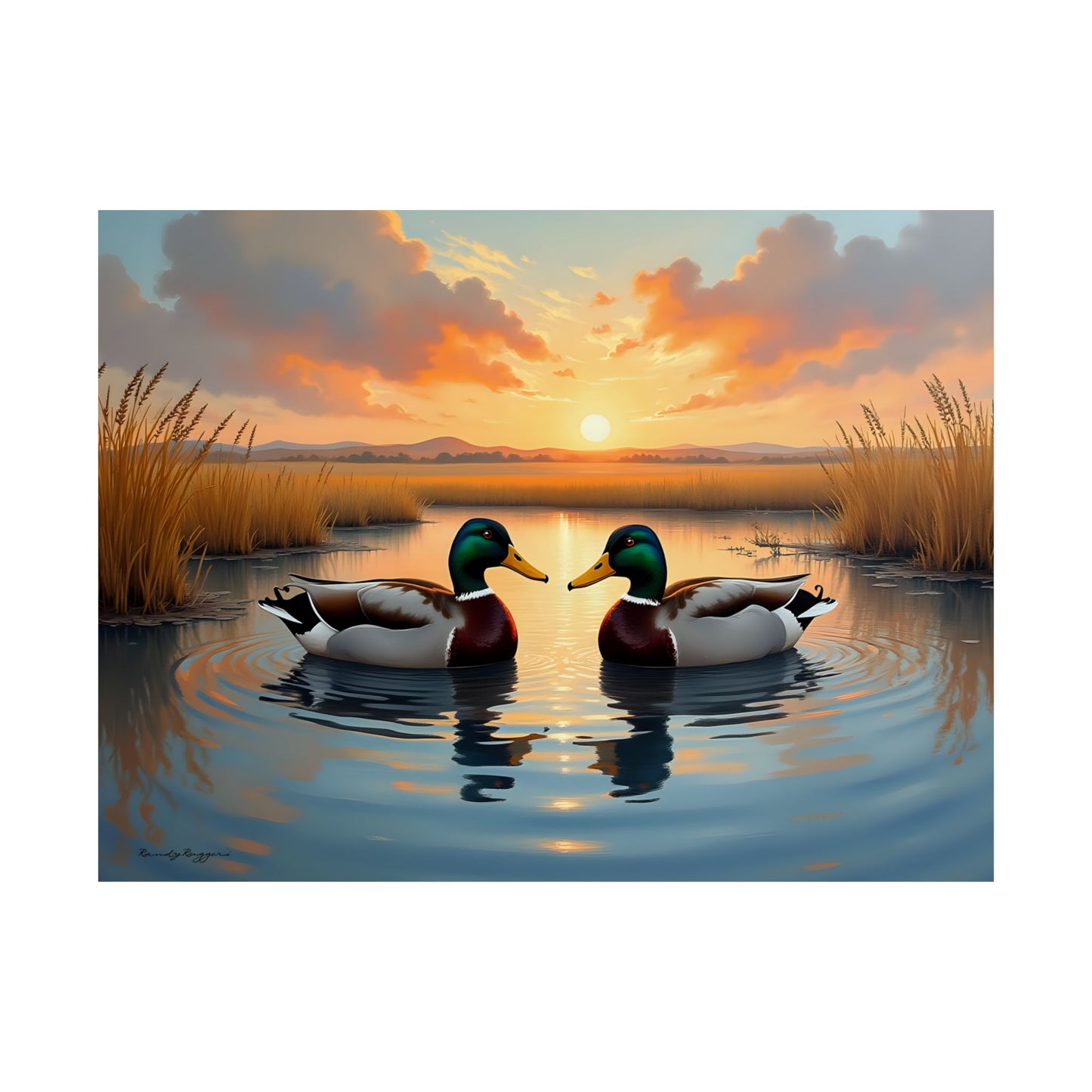 Reflections of the Prairie Sky Mallard Duck Print