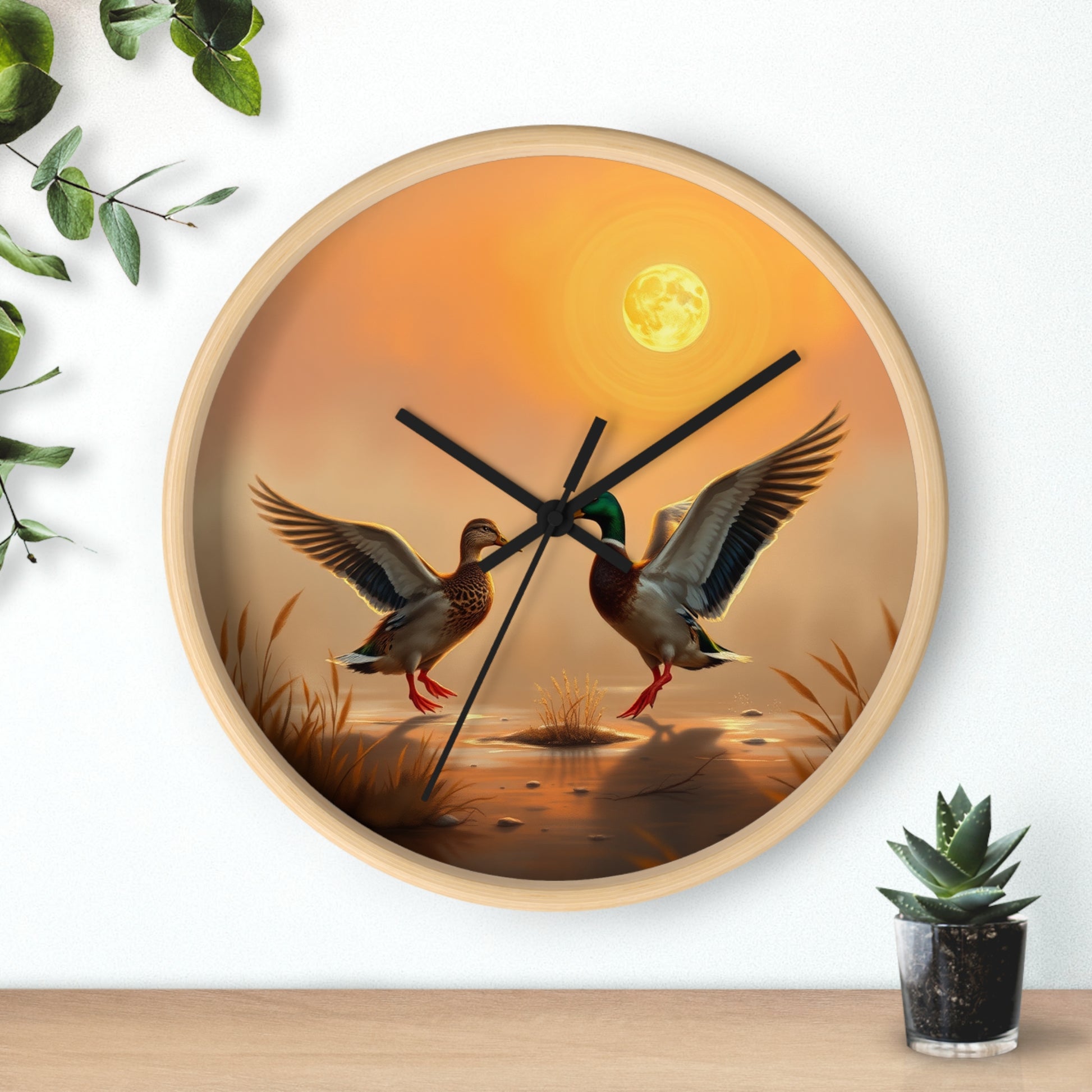 Mallard Drake Ducks Wall Clock