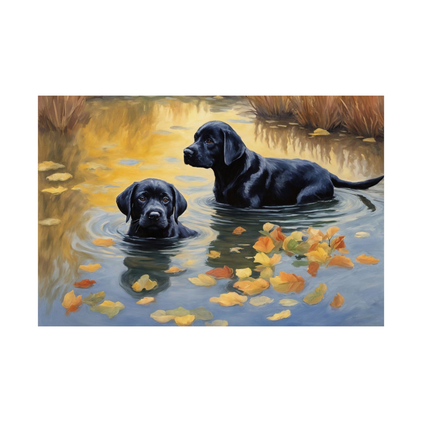 Black Labrador Retriever Puppies print