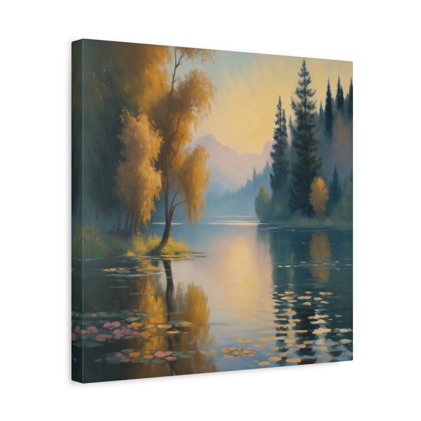 Serene Lake Matte Canvas Print