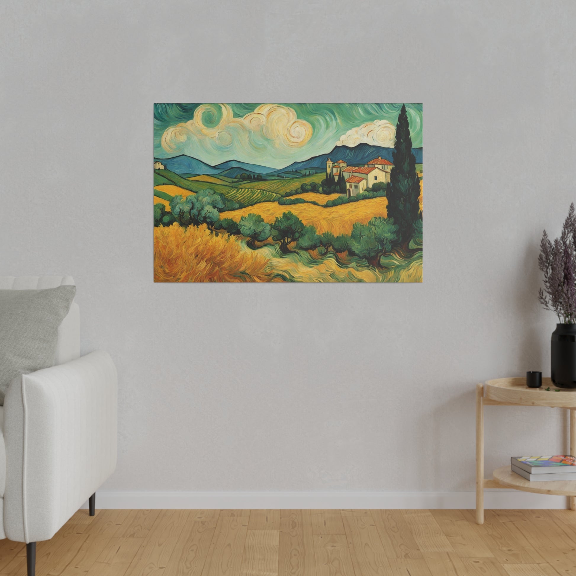 Indulge in nostalgia with this stunning Van Gogh Style Umbria Italy landscape impressionism print. 