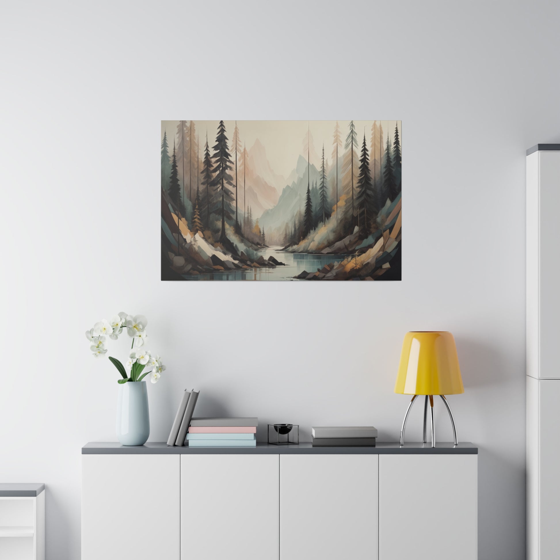 Serene Abstract Landscape Matte Canvas Print