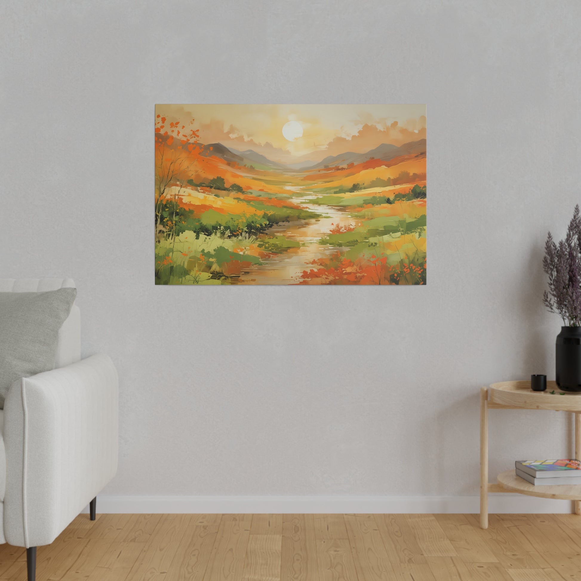 Golden Dawn Abstract Matte Canvas Print