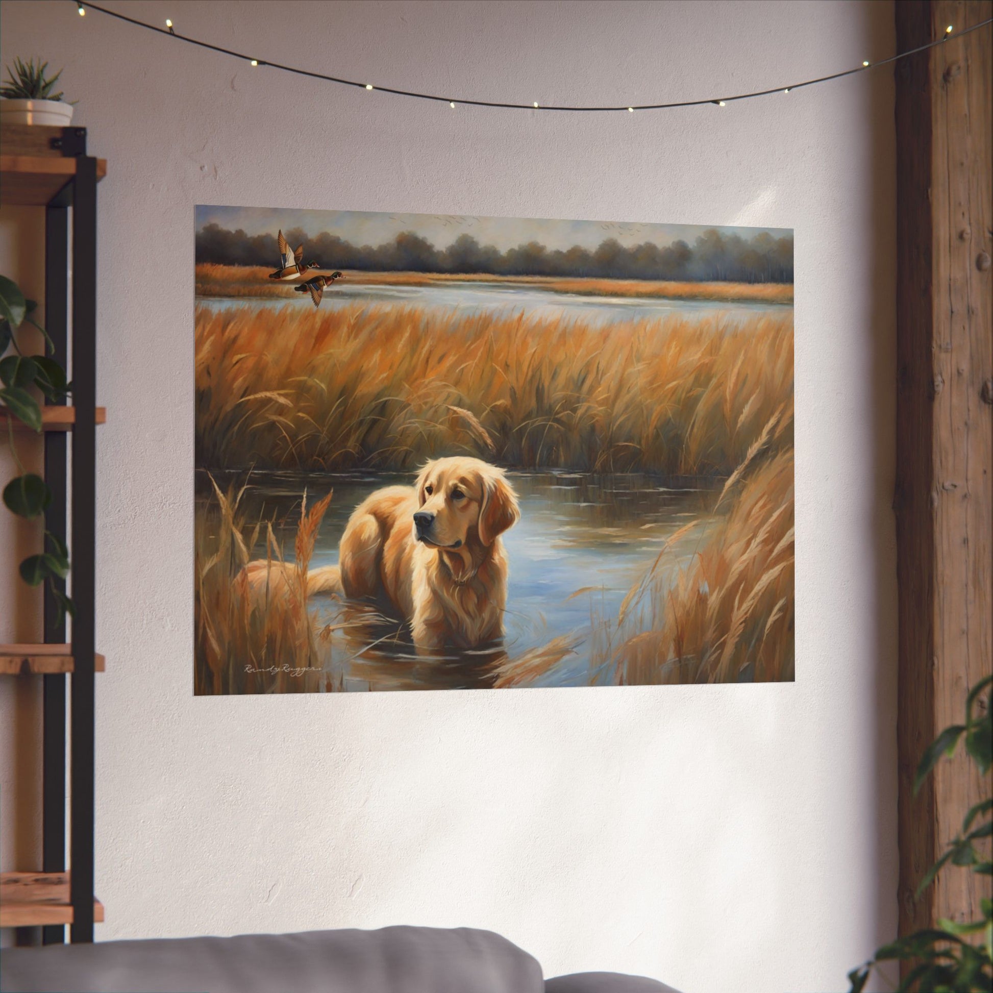 Golden Retriever in the Marsh Print