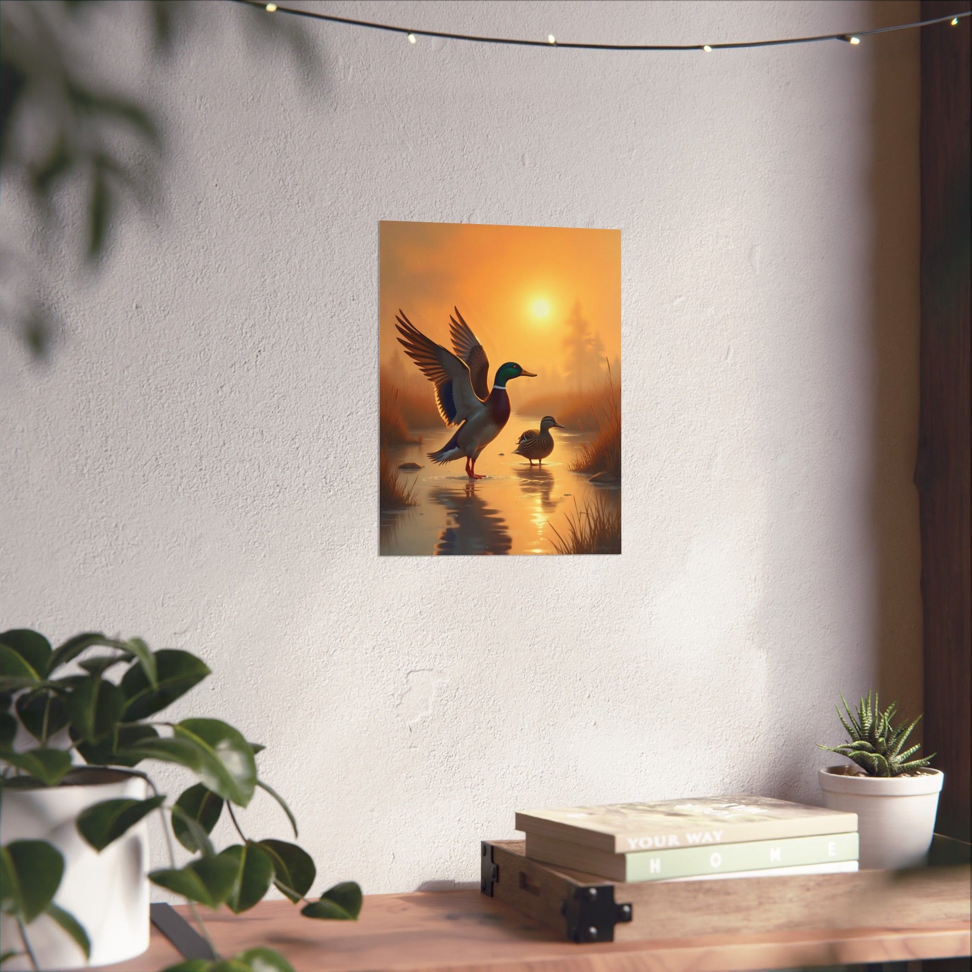 Misty Morning Reunion Mallard Duck Print