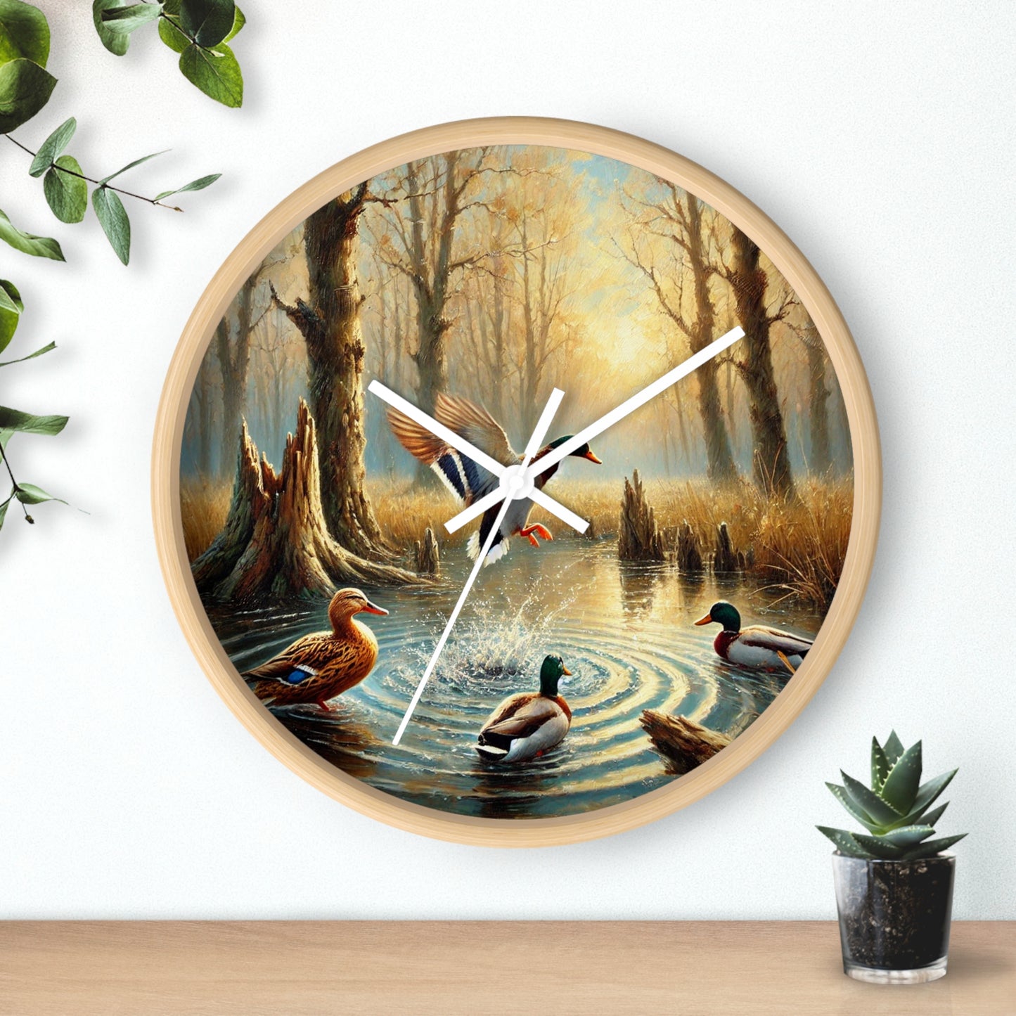 Duck Print Wall Clock Art