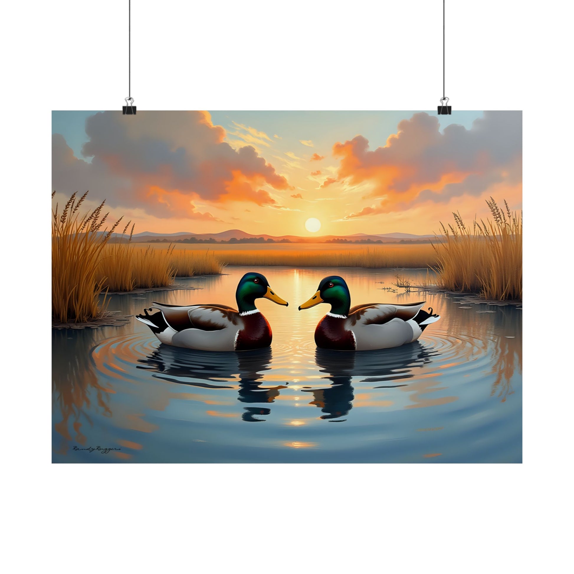 Reflections of the Prairie Sky Mallard Duck Print