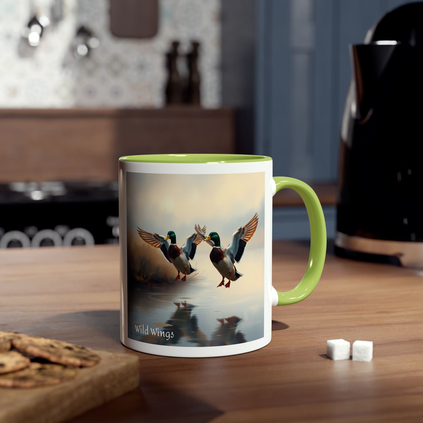 Mallard Ducks Two-Tone Coffee Mug, 11oz