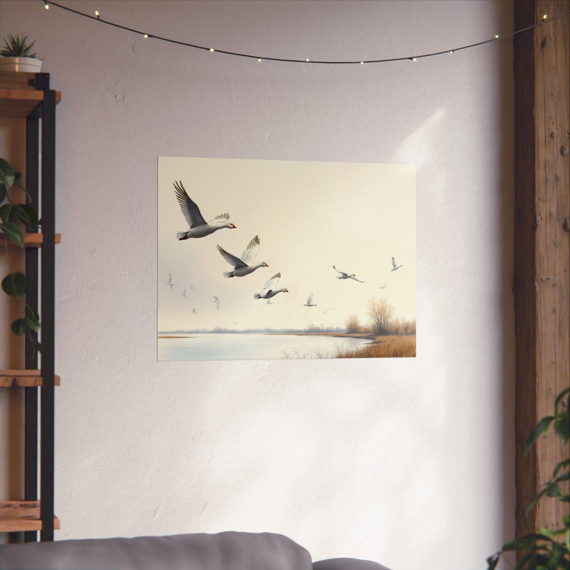 Hazy Skies, Snow Geese Soar Print