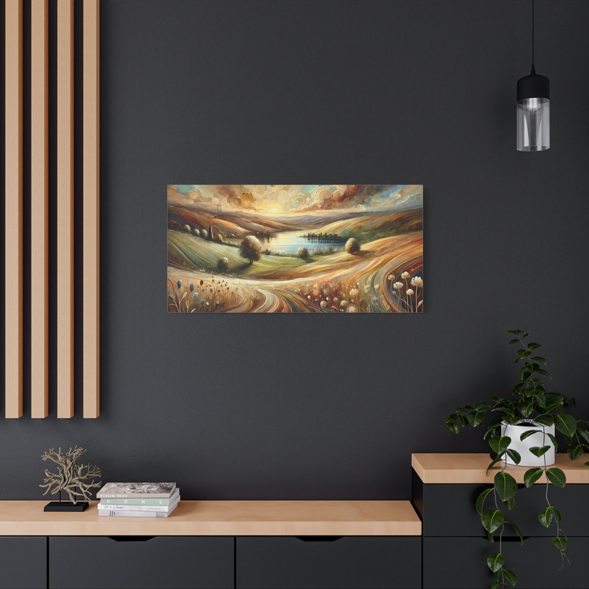 Abstract Earth-Toned Landscape on Canvas Print