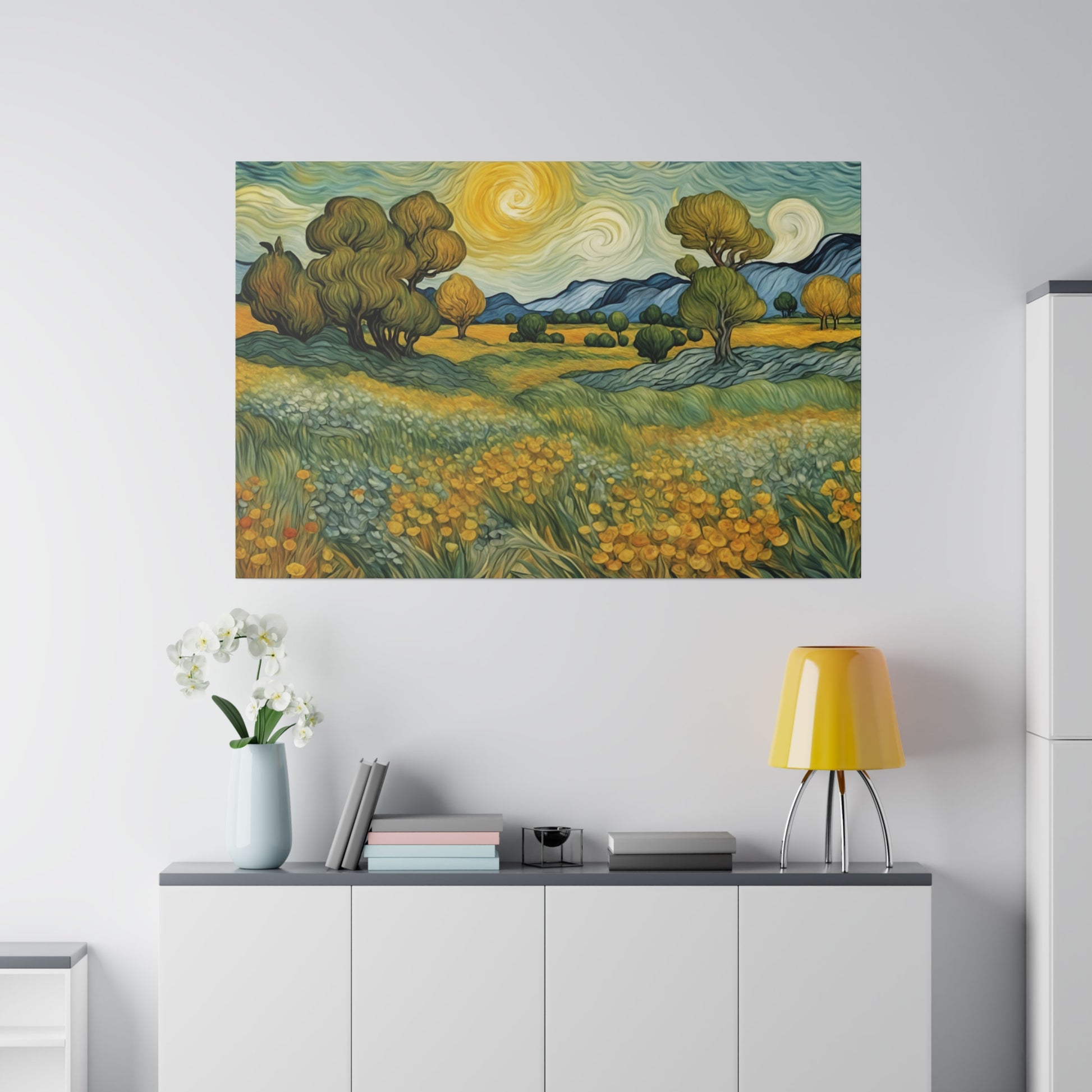 Van Gogh Style Nature-Inspired Landscape Print