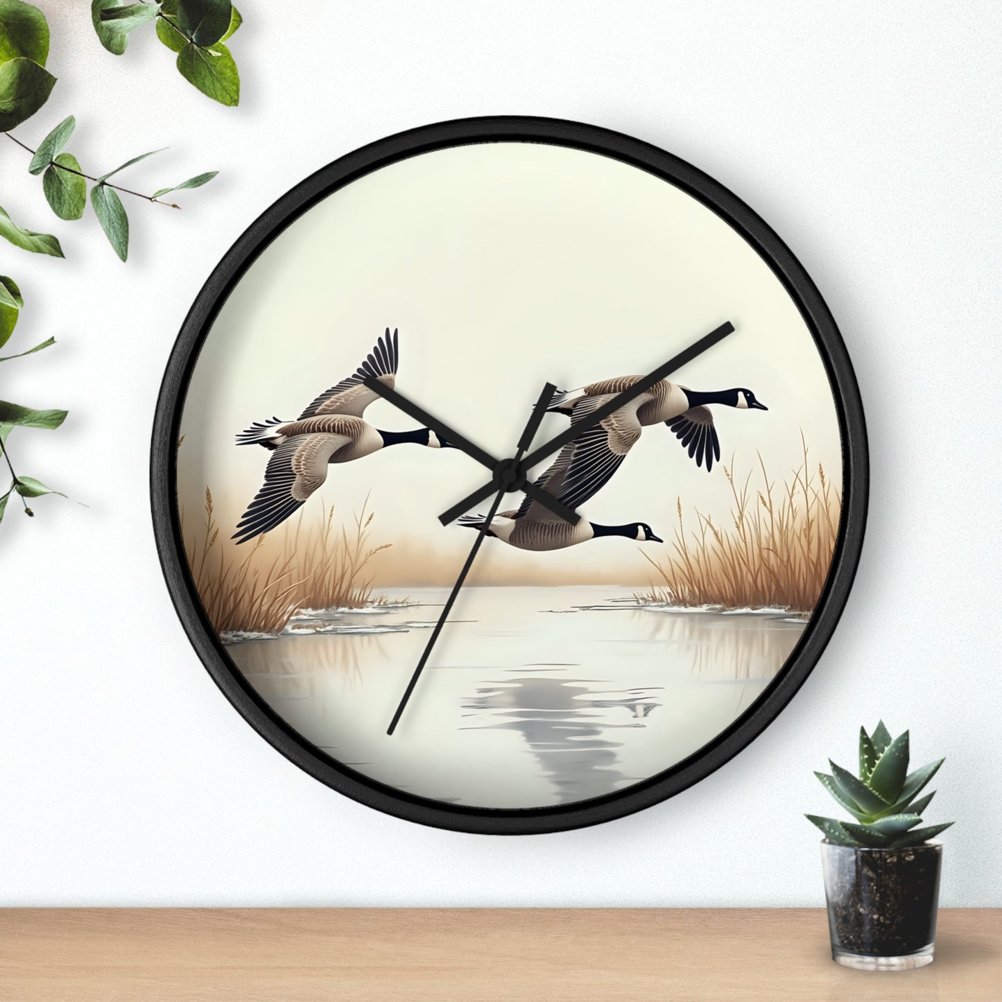 Canadian Geese Print Wall Clock