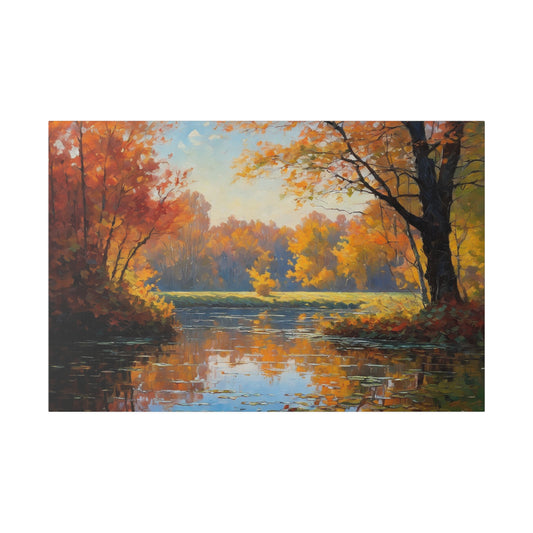 Tranquil Water Mirrors Tree Line canvas print