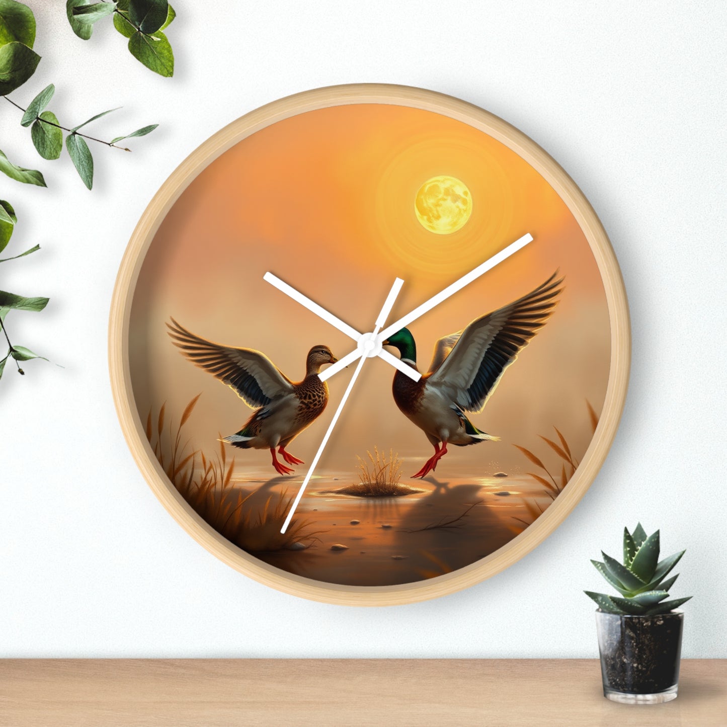 Mallard Drake Ducks Wall Clock