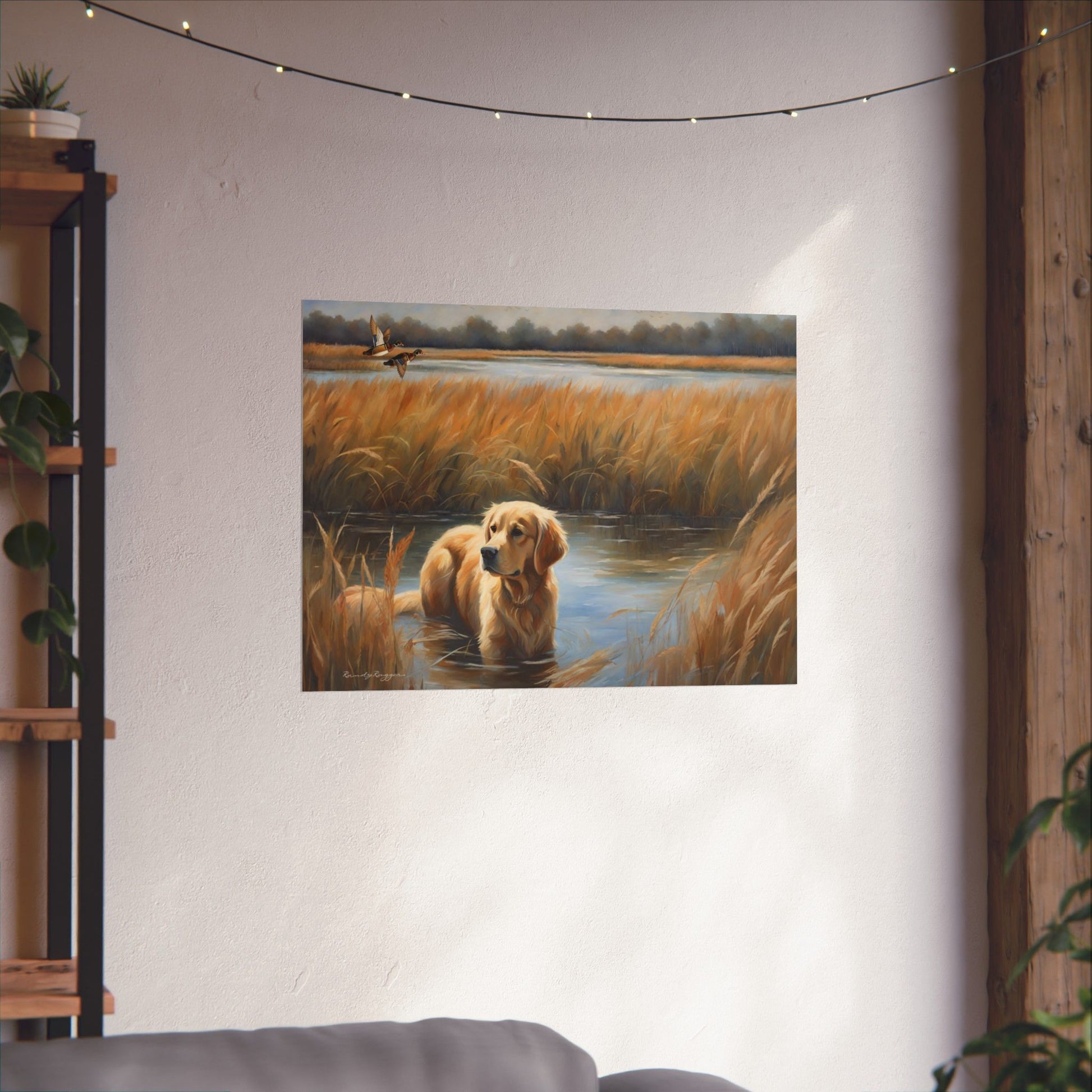 Golden Retriever in the Marsh Print