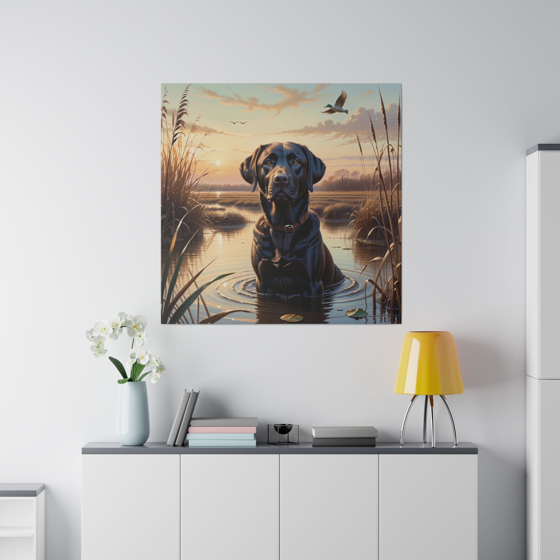 Chocolate Labrador Retriever Matte Canvas Print