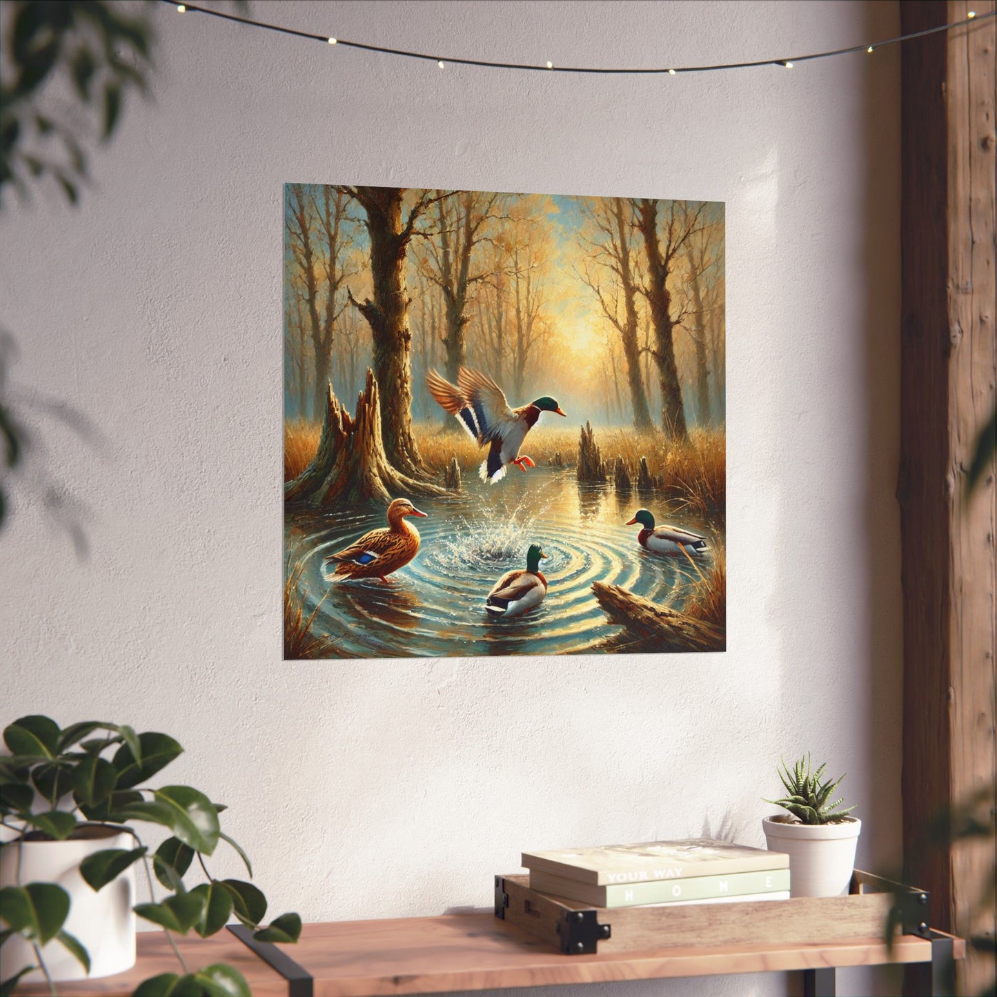 Mallard Duck Take Off at Sunrise Print