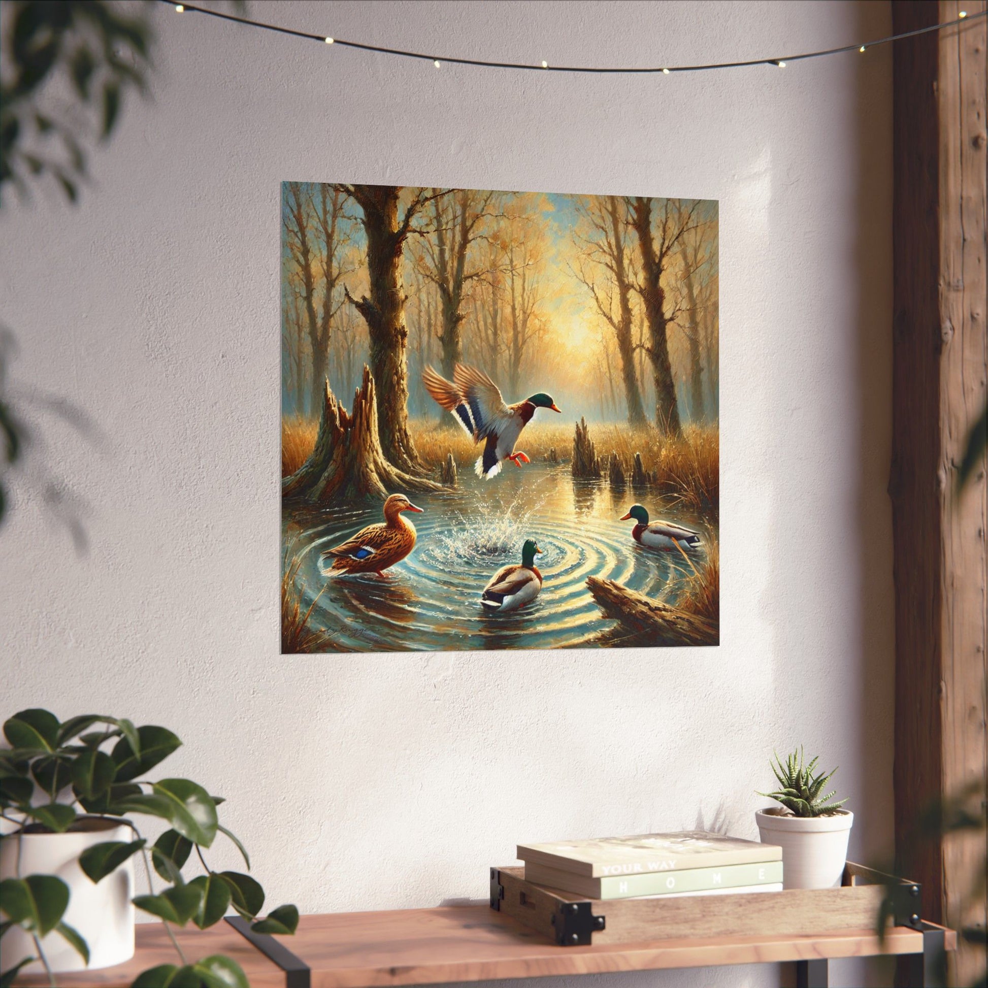 Mallard Duck Take Off at Sunrise Print