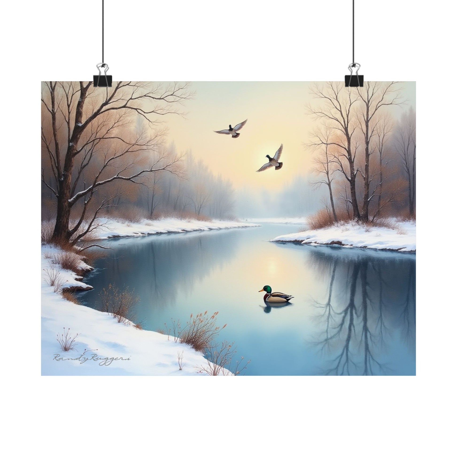 Peaceful Winter’s Day Duck Print