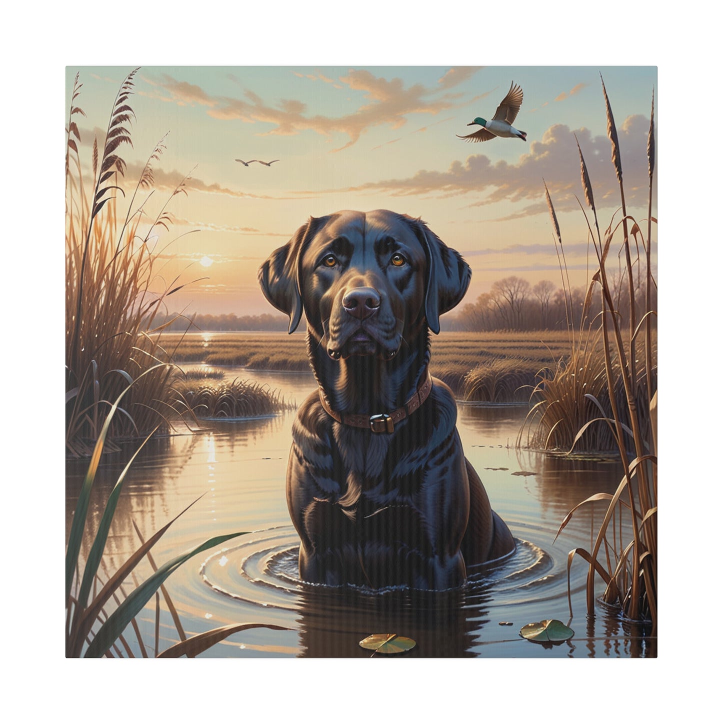 Chocolate Labrador Retriever Matte Canvas Print