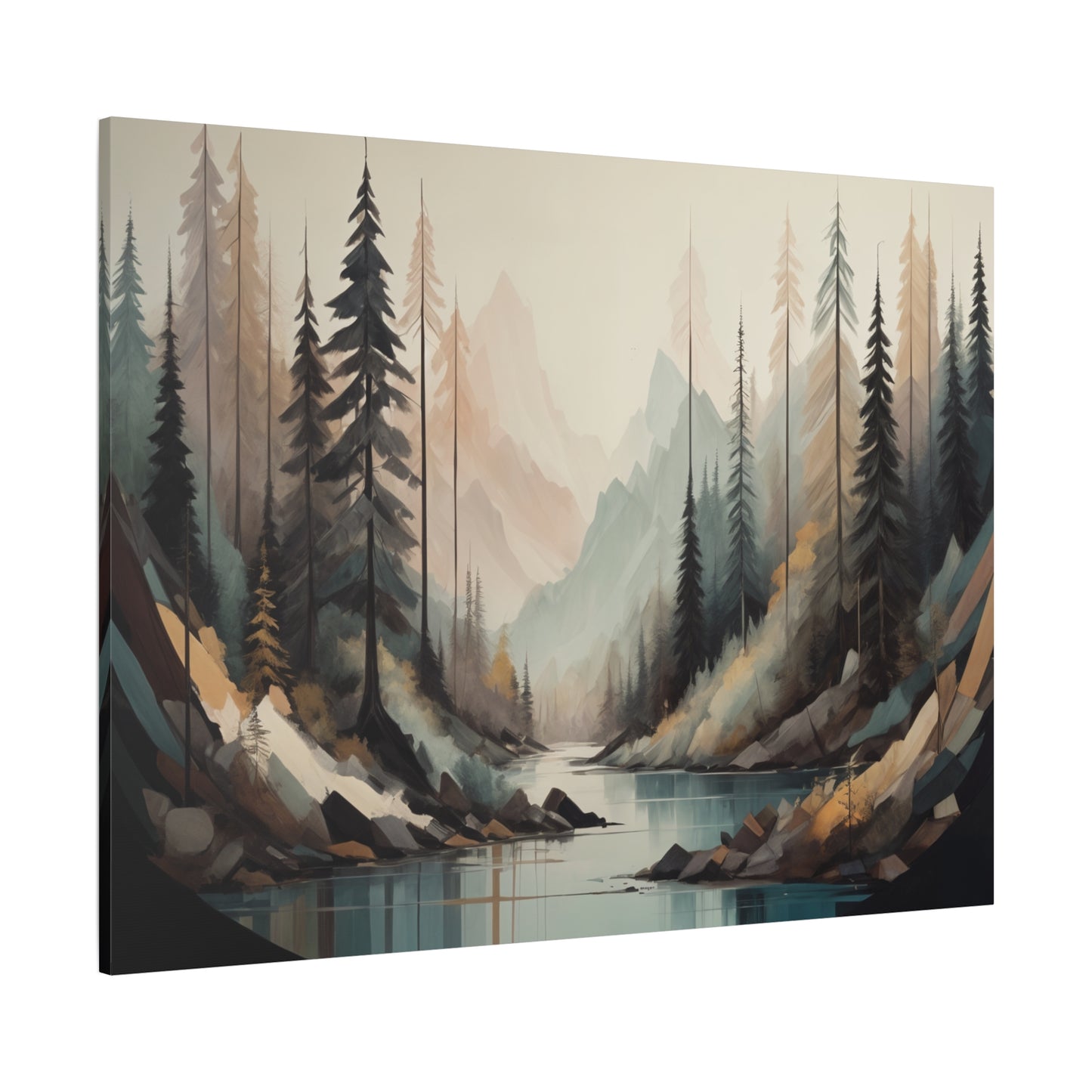 Serene Abstract Landscape Matte Canvas Print