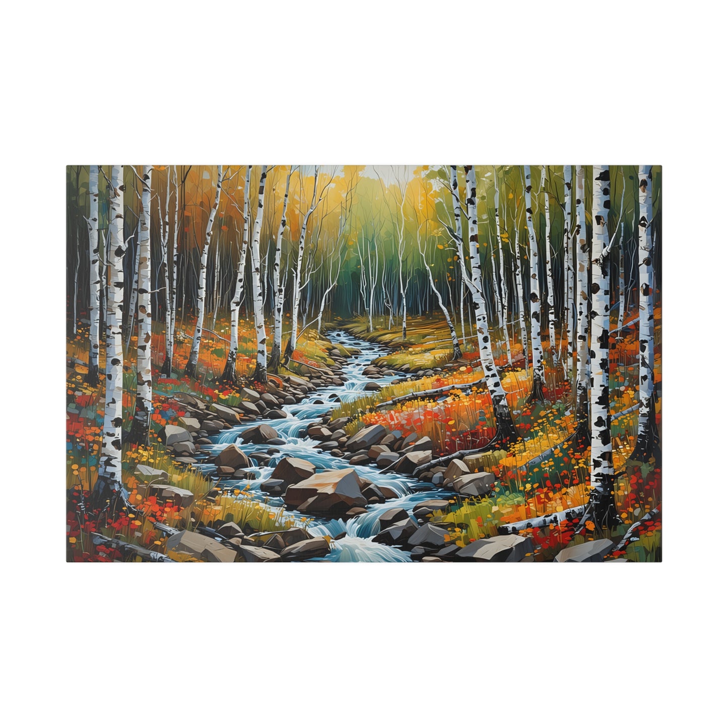 Birch Wood Forest Matte Canvas Print