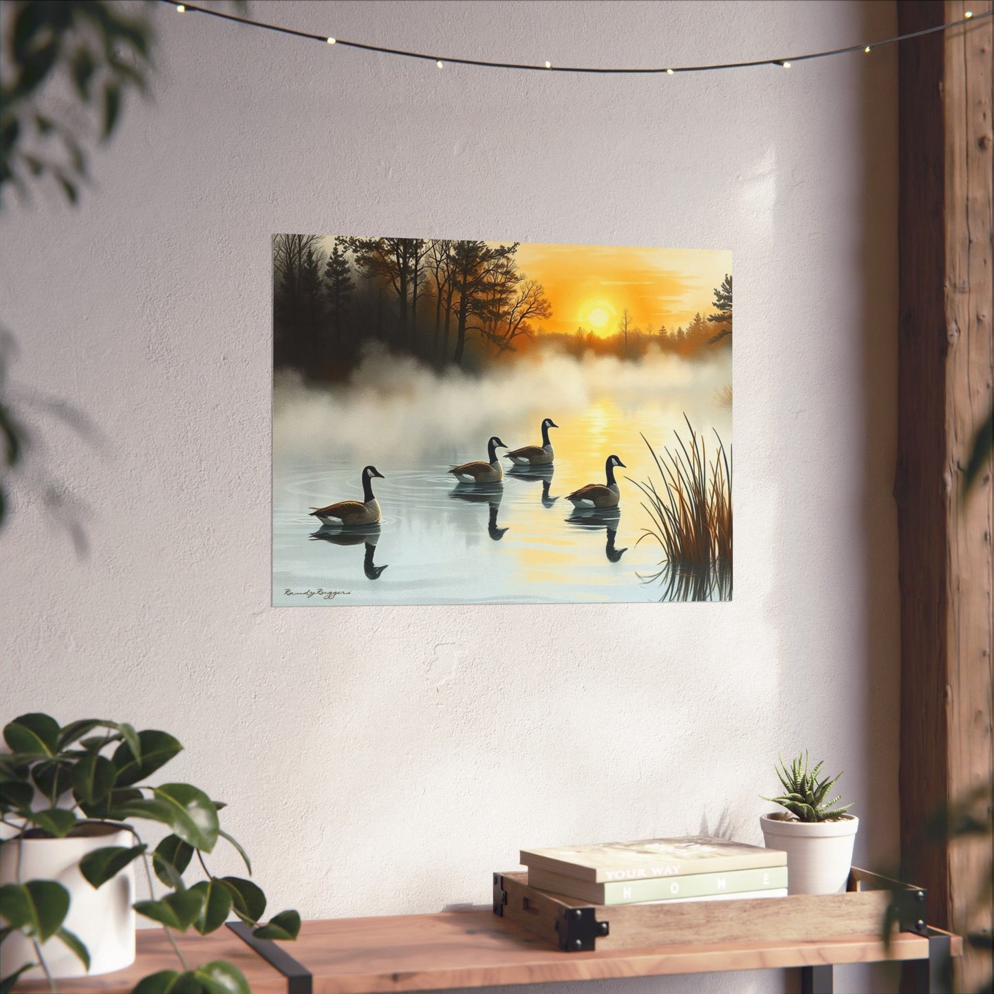 Foggy Morning Glide Canadian Geese Print