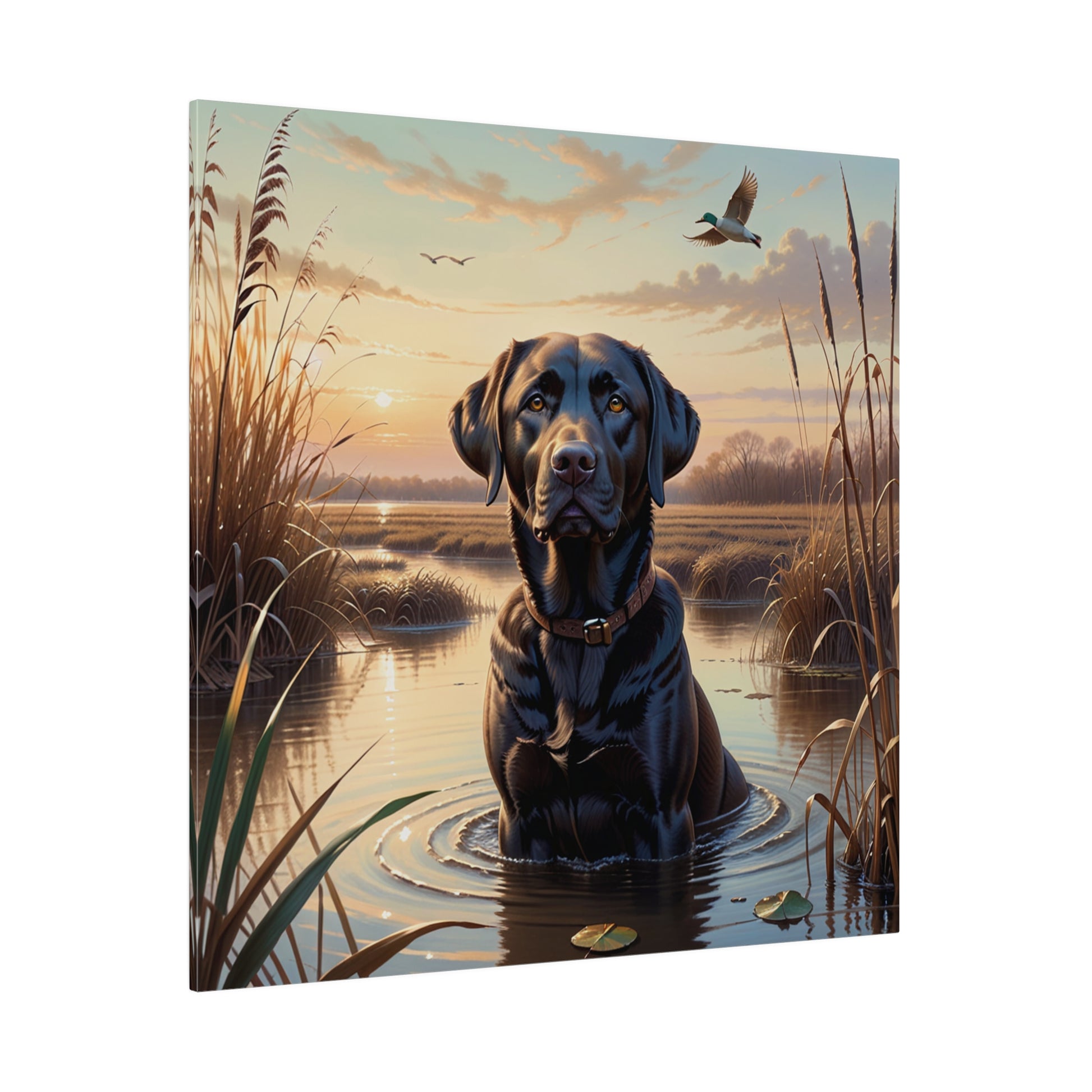 Chocolate Labrador Retriever Matte Canvas Print