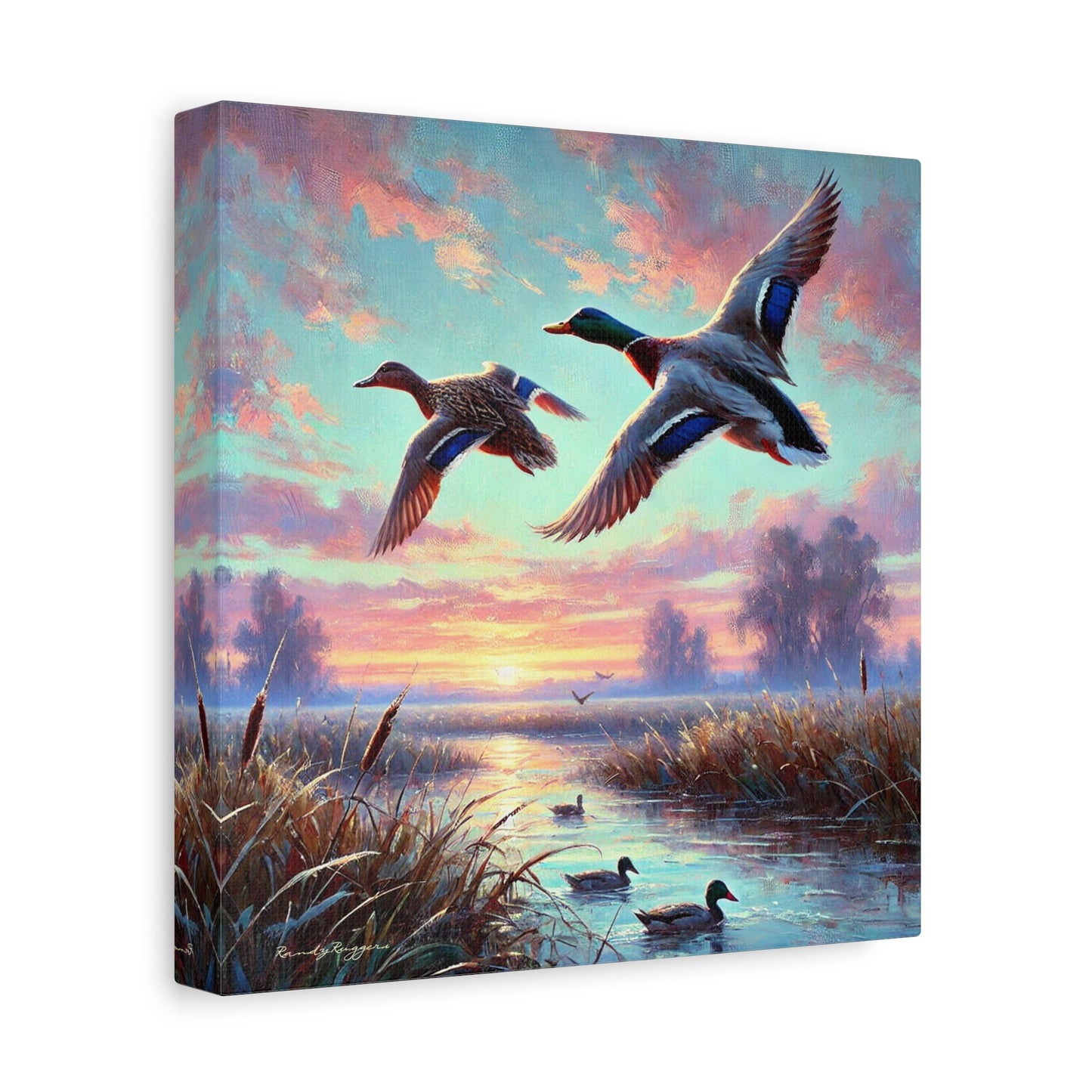 Morning Flight Through the Mist Canvas Duck Print