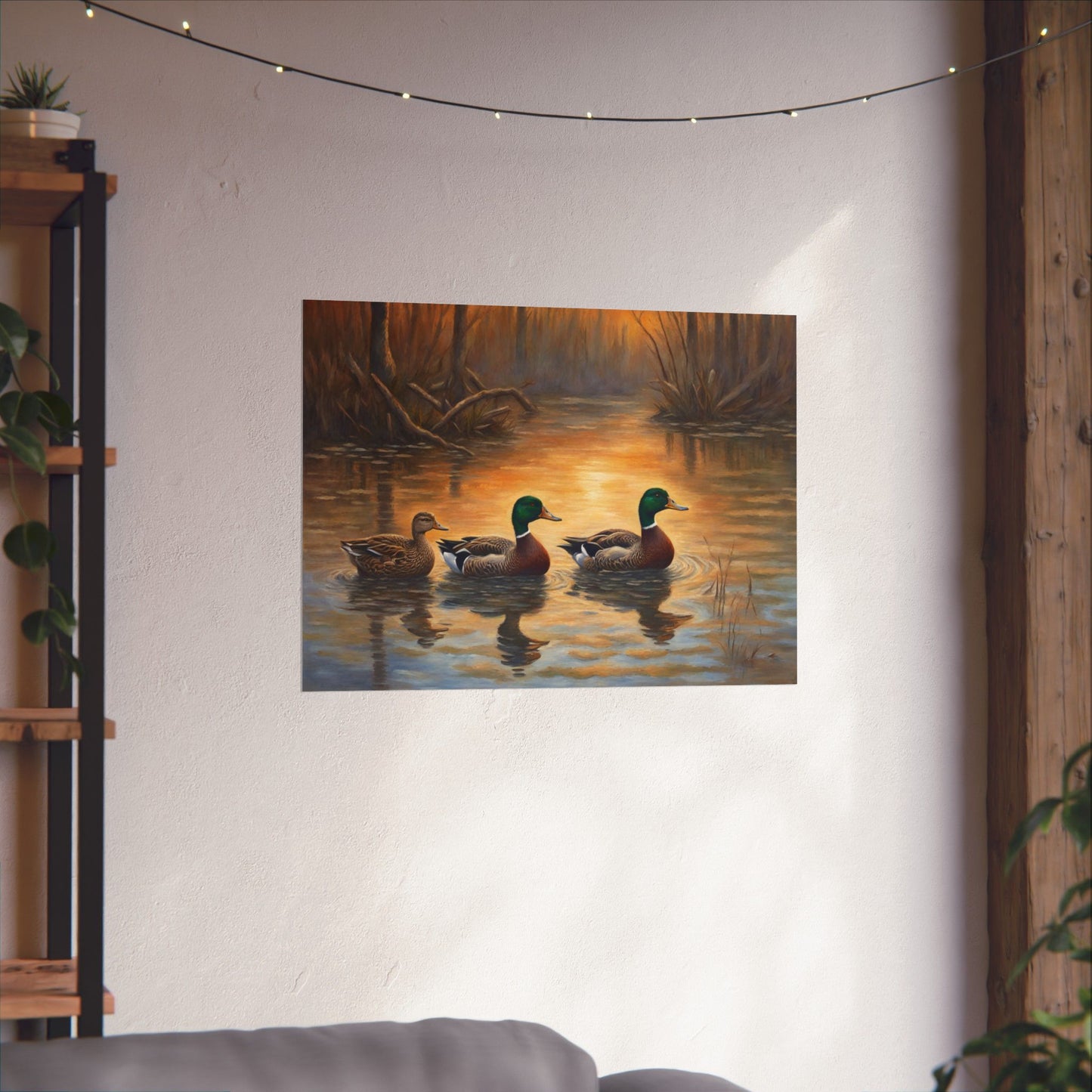 Evening Descent: Mallards in the Timber Print