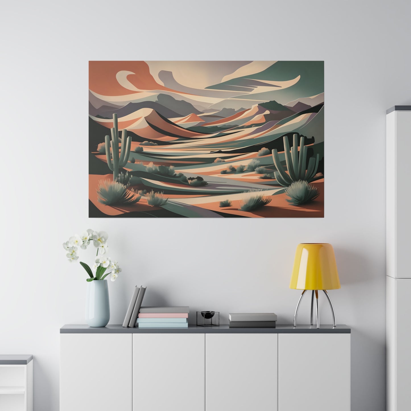 Abstract Vintage Western Landscape Canvas Print