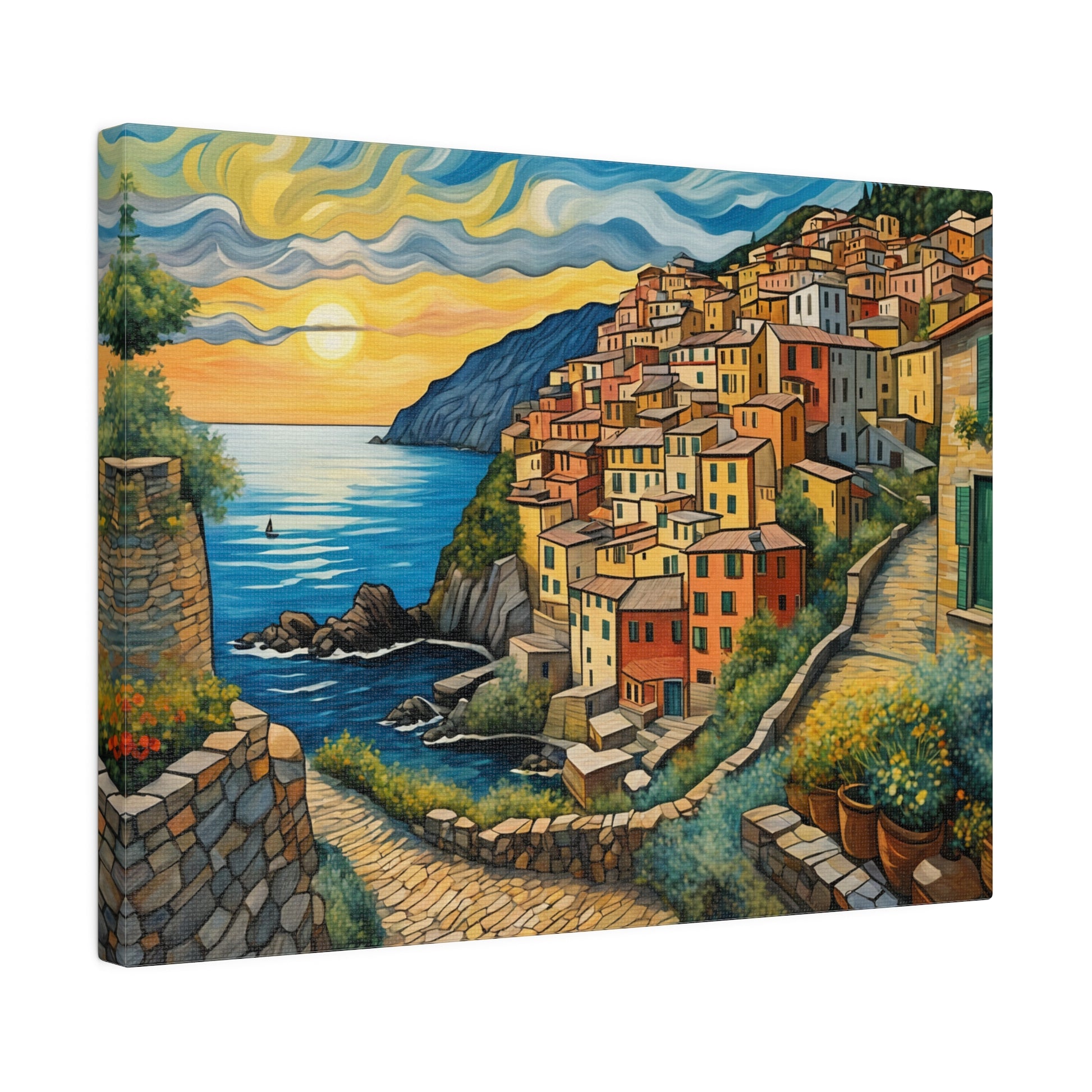  Van Gogh Style Italian Cinque Terre Print