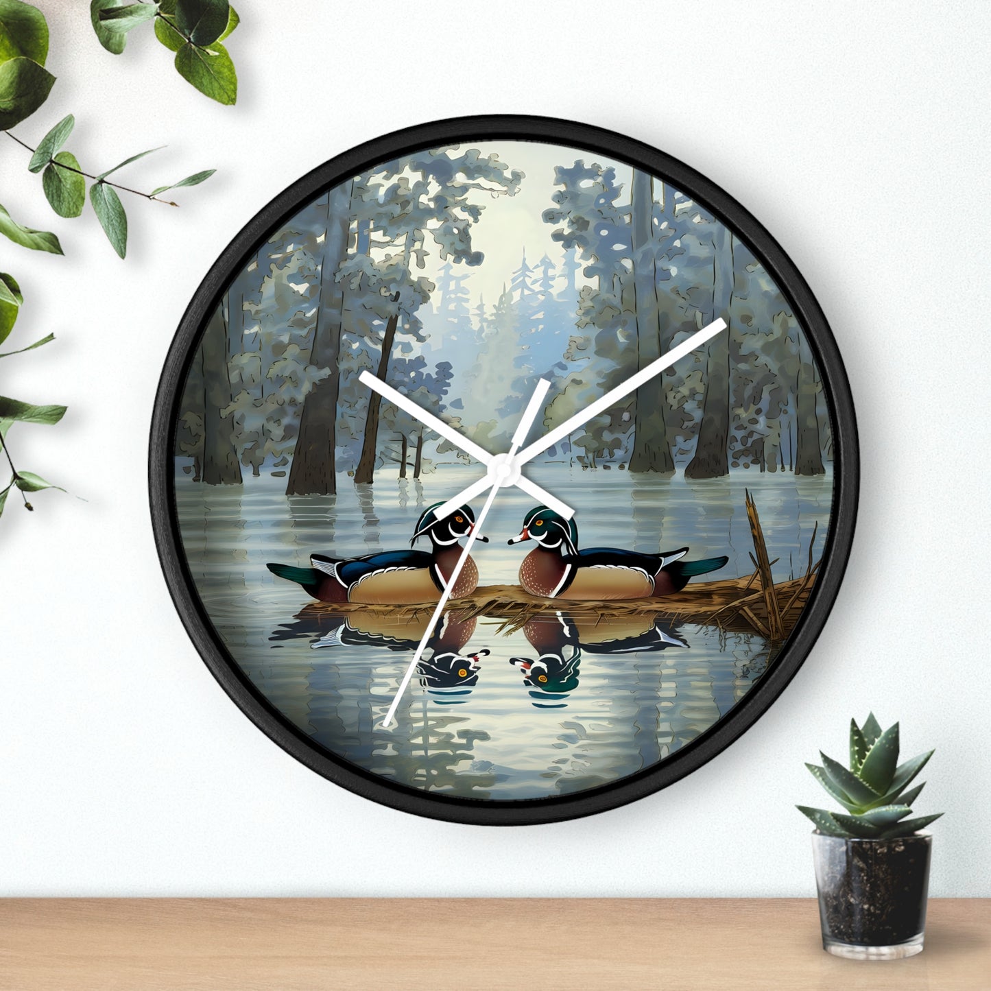 This collection of waterfowl art wall clocks brings the beauty of wetlands into your space, each clock featuring a meticulously crafted scene of waterfowl in natural settings.