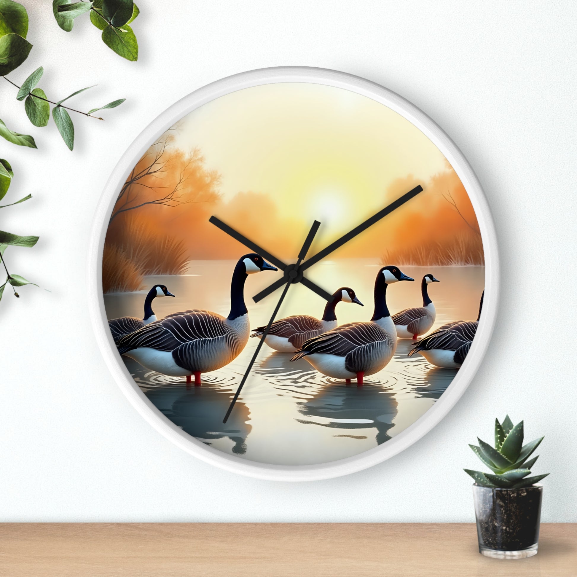 This collection of waterfowl art wall clocks brings the beauty of wetlands into your space, each clock featuring a meticulously crafted scene of waterfowl in natural settings.