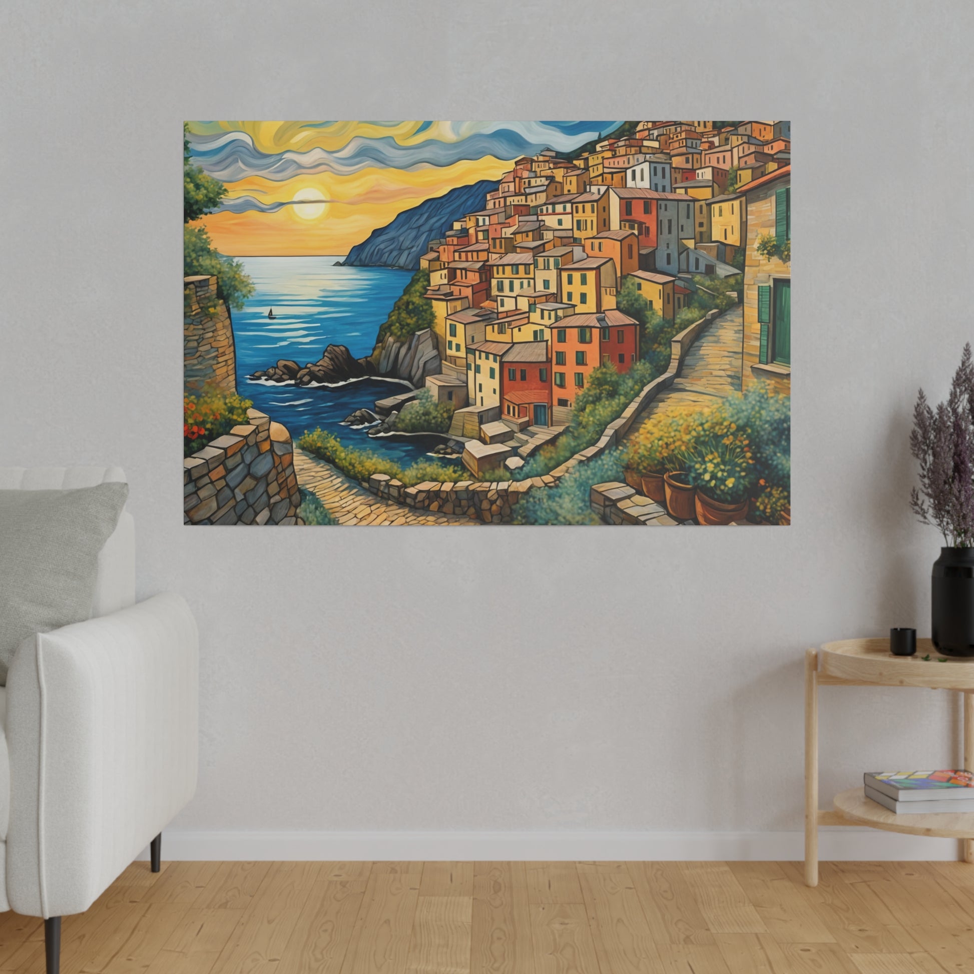  Van Gogh Style Italian Cinque Terre Print