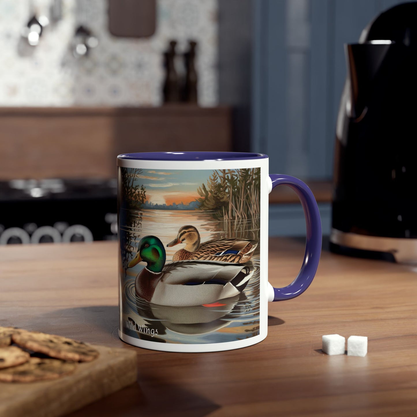 Mallard Ducks Two-Tone Coffee Mug, 11oz