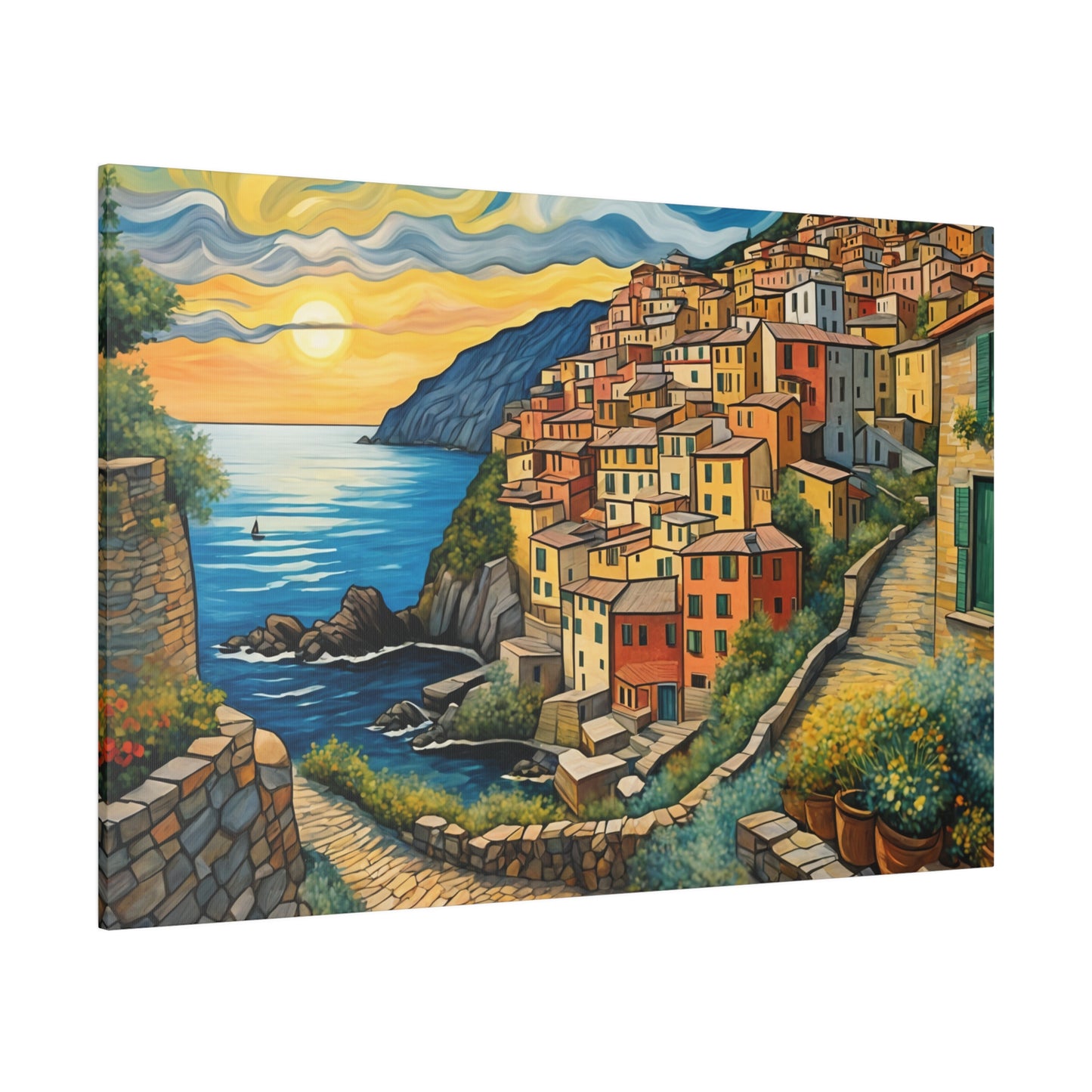 Van Gogh Style Italian Cinque Terre Print