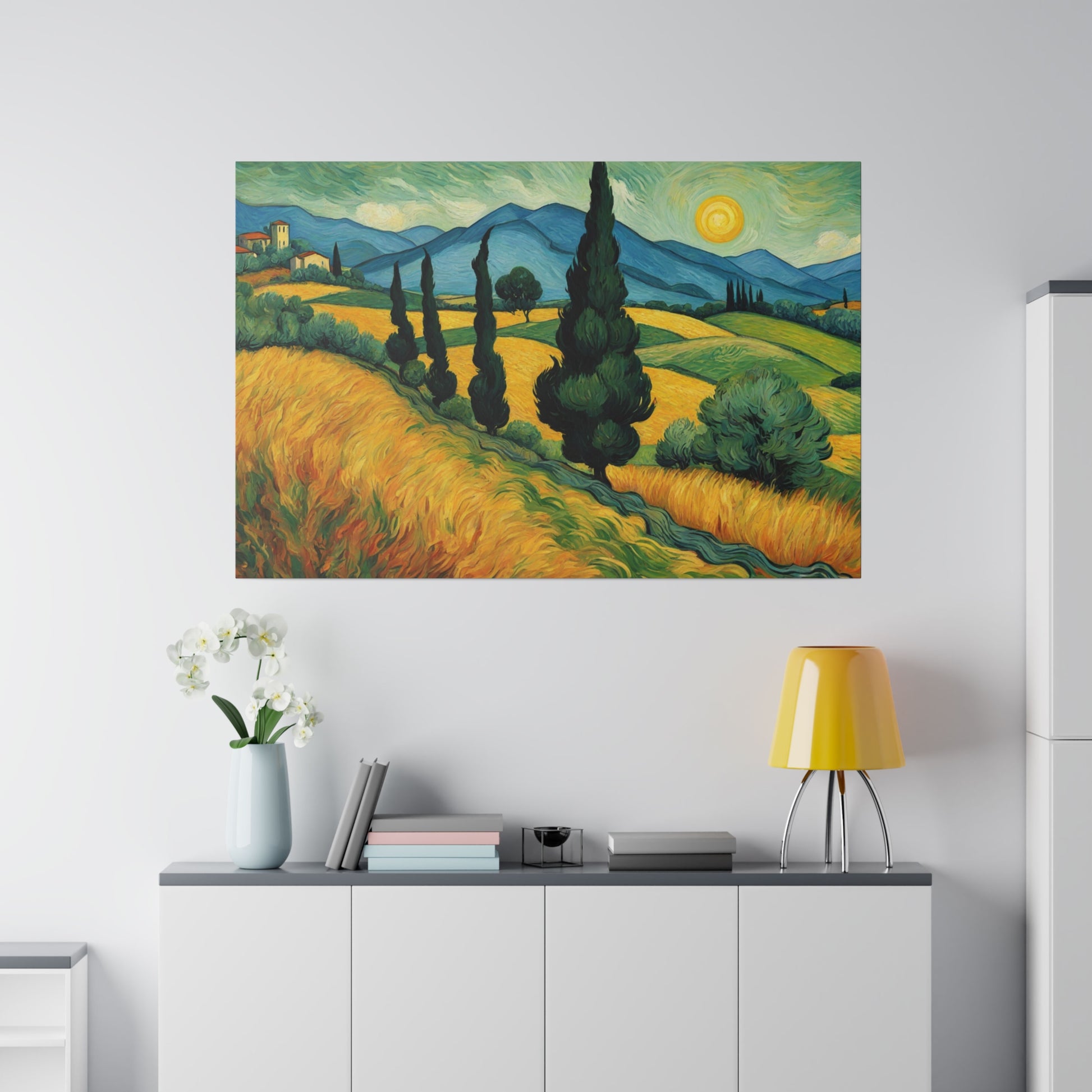 Van Gogh style Umbria Italy Canvas Print