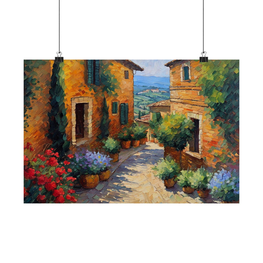 Montepulciano Italy Village Impressionist Landscape