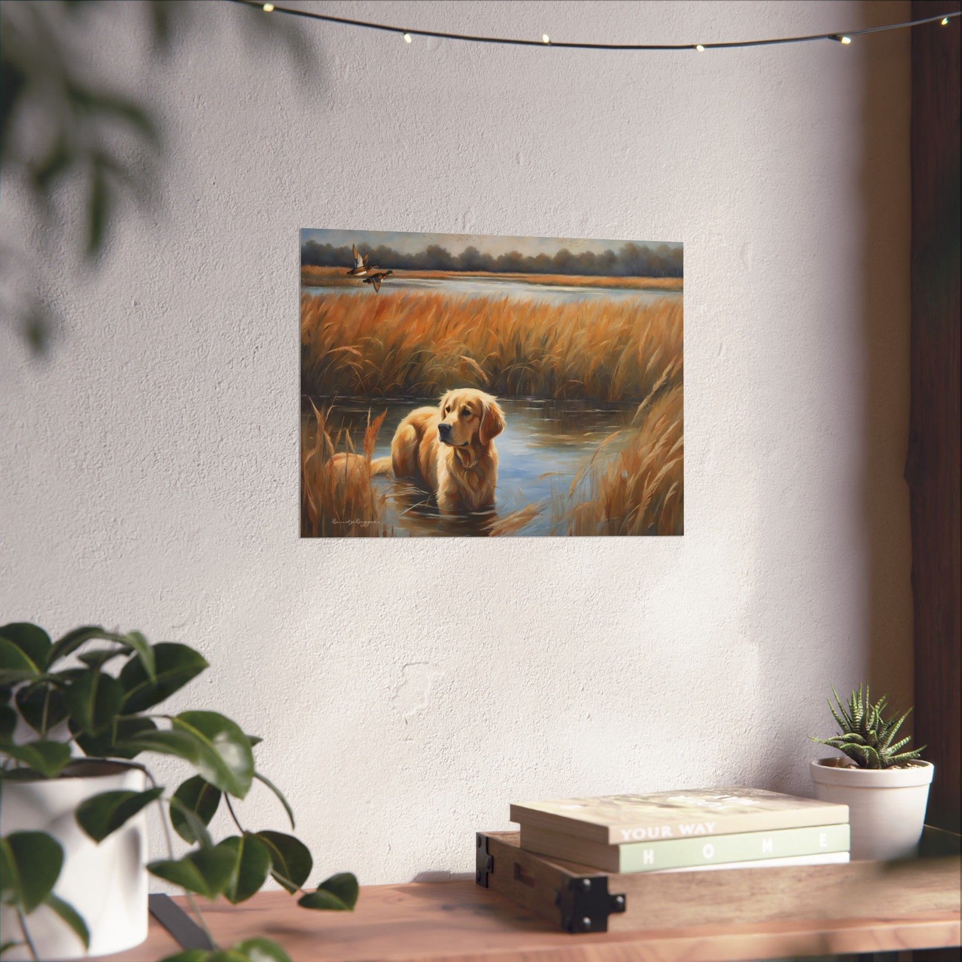 Golden Retriever in the Marsh Print