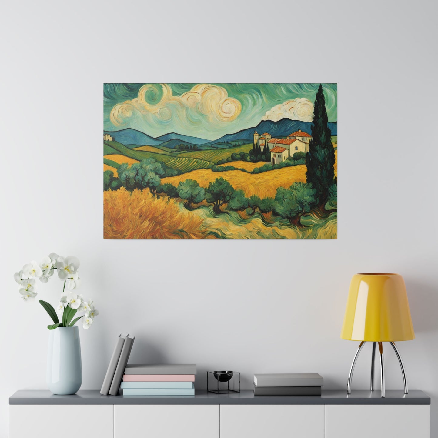 Indulge in nostalgia with this stunning Van Gogh Style Umbria Italy landscape impressionism print. 