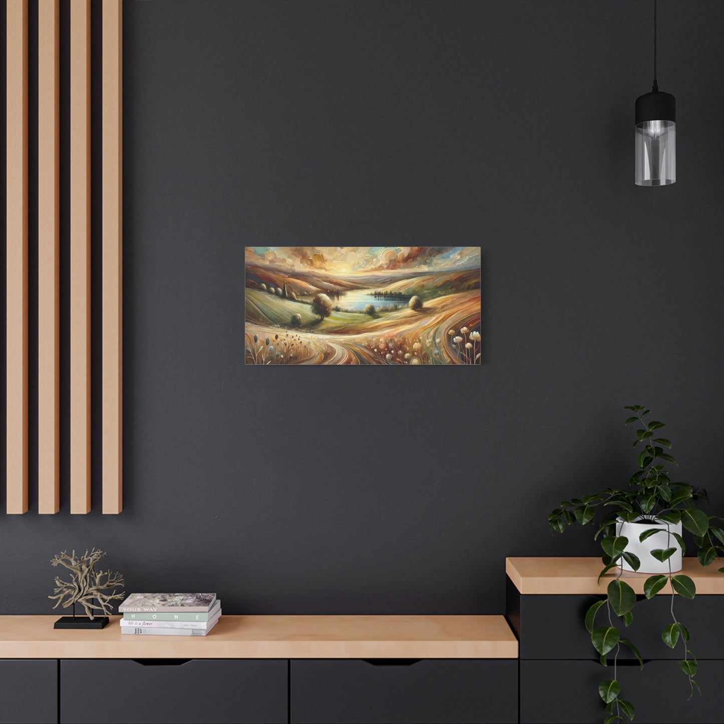 Abstract Earth-Toned Landscape on Canvas Print