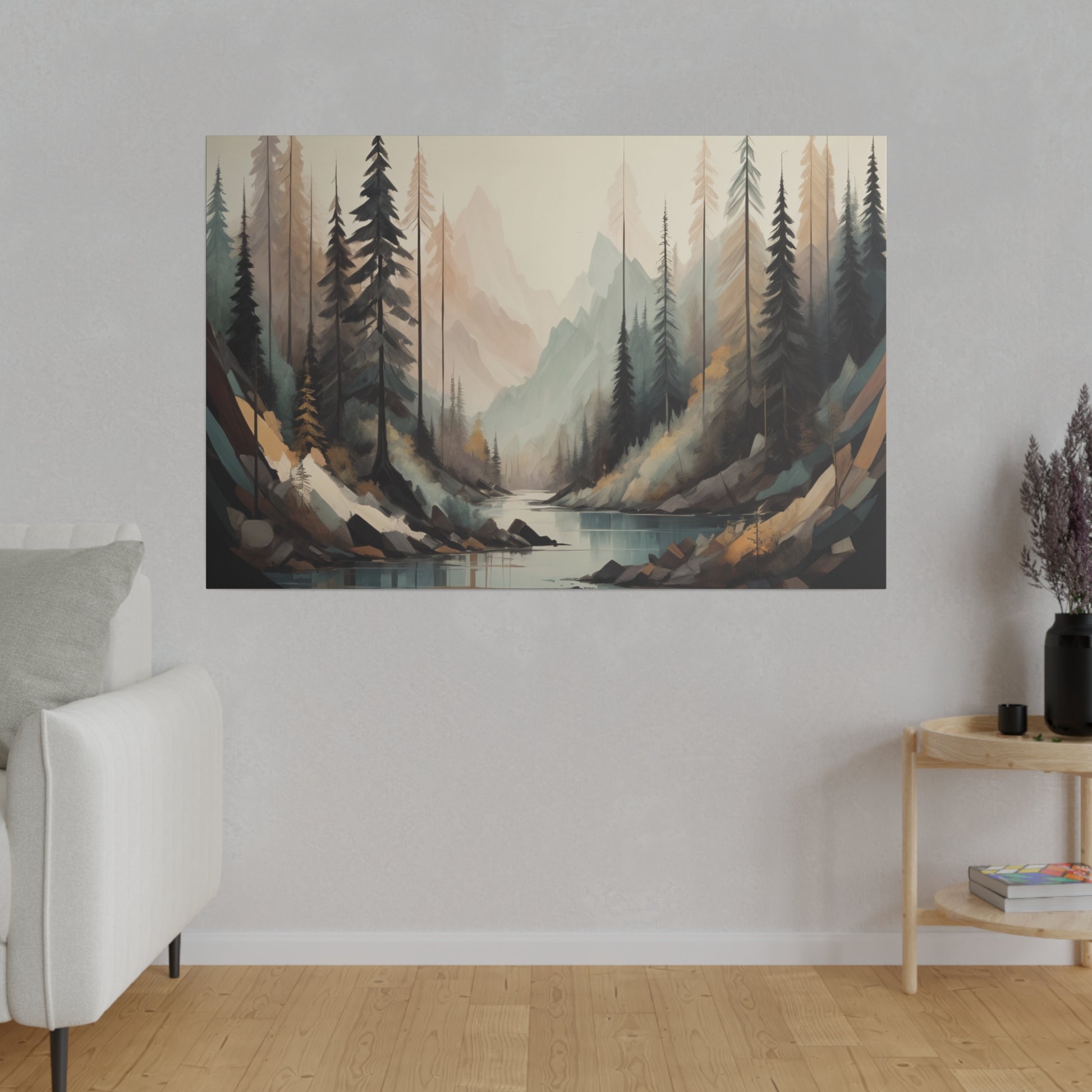 Serene Abstract Landscape Matte Canvas Print