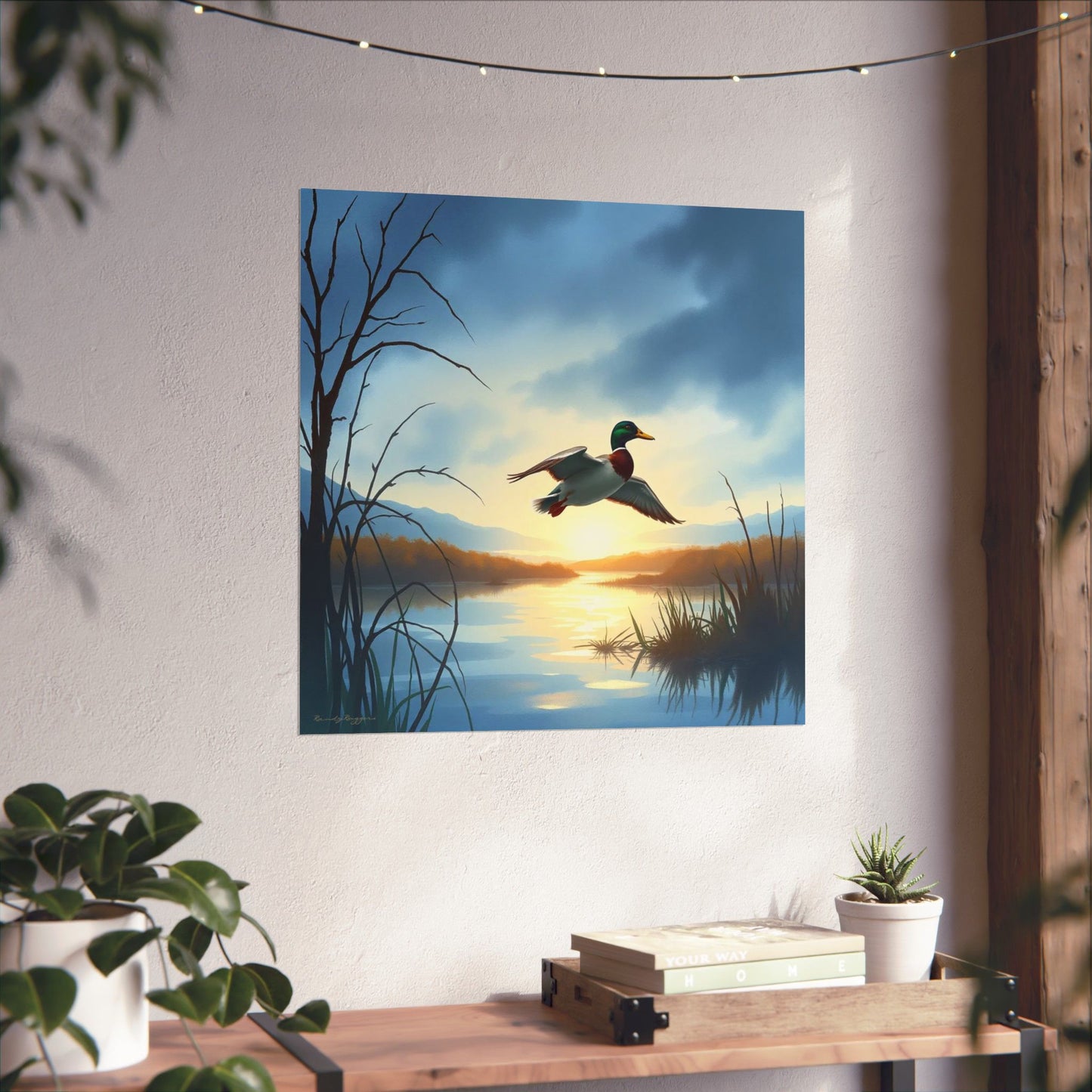 Landing in Solitude Mallard Duck Print