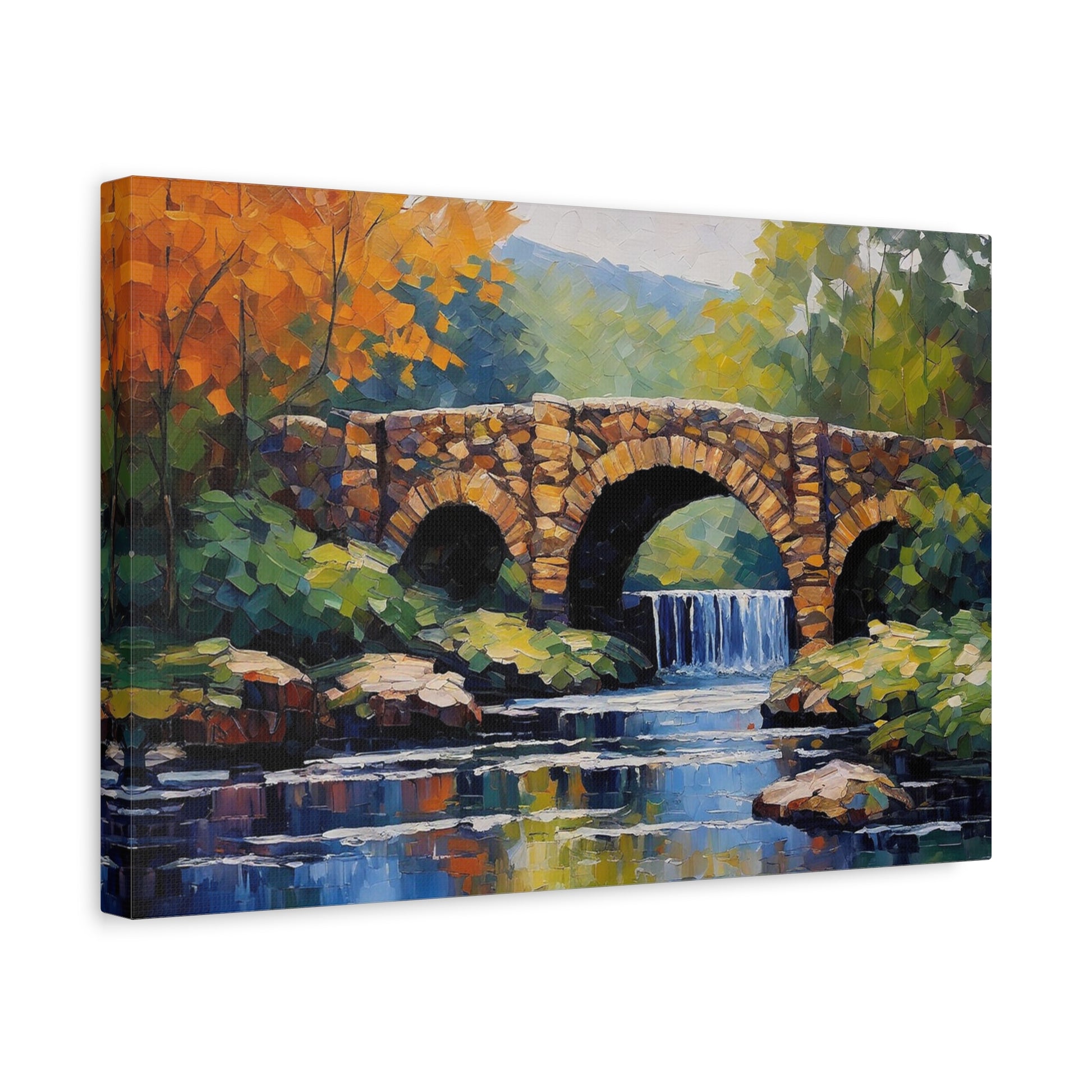 Impressionist Stone Bridge Canvas Print