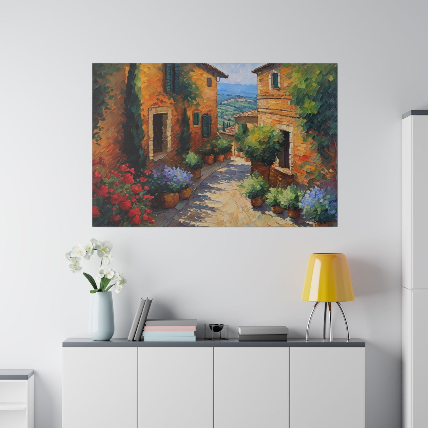 This stunning Montepulciano Italy art captures the beauty of the Italian landscape through a vintage print that will elevate any wall in your home. Expertly printed and crafted, this piece offers a unique glimpse of Italian culture and adds a touch of elegance to your decor. Perfect for art enthusiasts and lovers of travel alike.