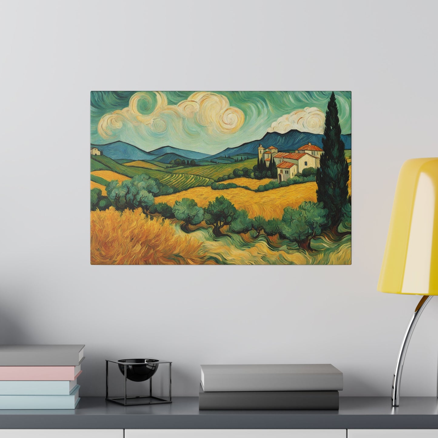 Indulge in nostalgia with this stunning Van Gogh Style Umbria Italy landscape impressionism print. 