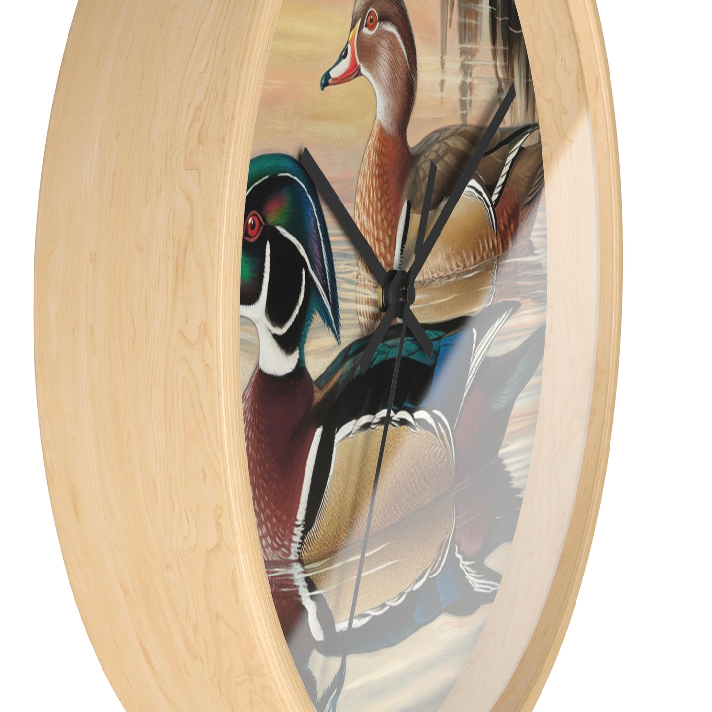 This collection of waterfowl art wall clocks brings the beauty of wetlands into your space, each clock featuring a meticulously crafted scene of waterfowl in natural settings.