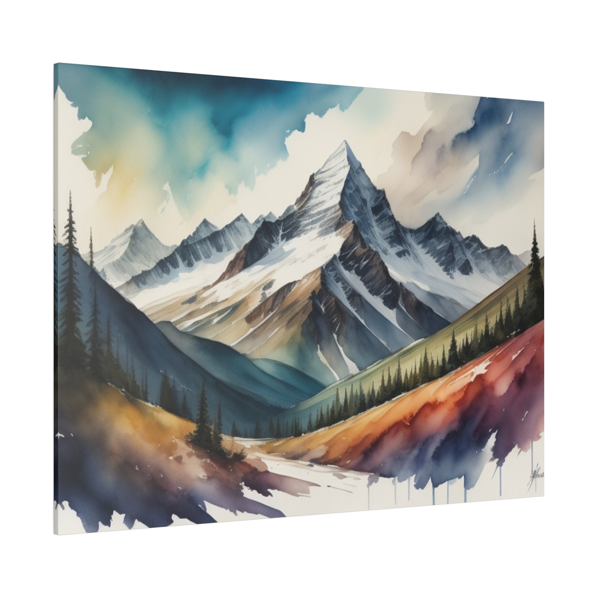 This abstract watercolor Southern Alps print is a striking addition to any home or office, perfect for nature lovers and art enthusiasts alike. It brings the majestic allure of the mountains into your space with a modern, artistic twist.