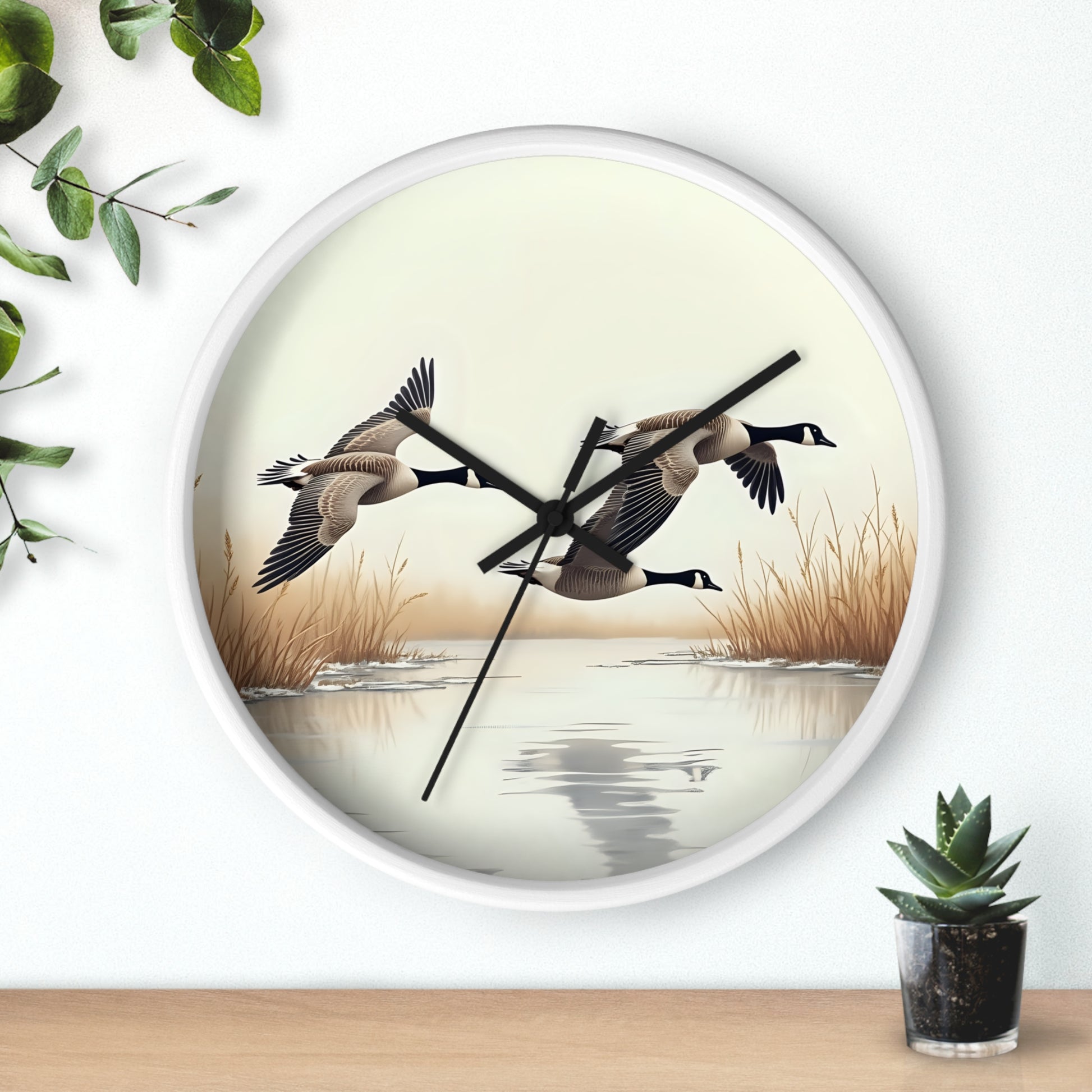 Canadian Geese Print Wall Clock